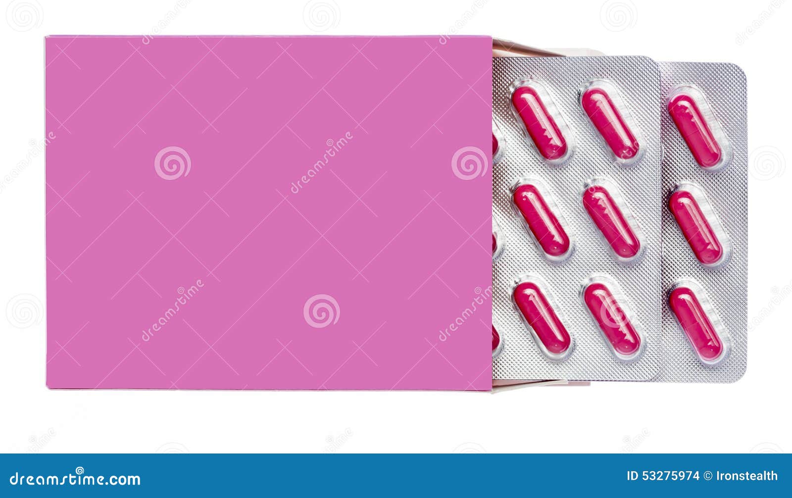 Pink Box with Pink Pills Blister Pack Stock Photo Image of medical
