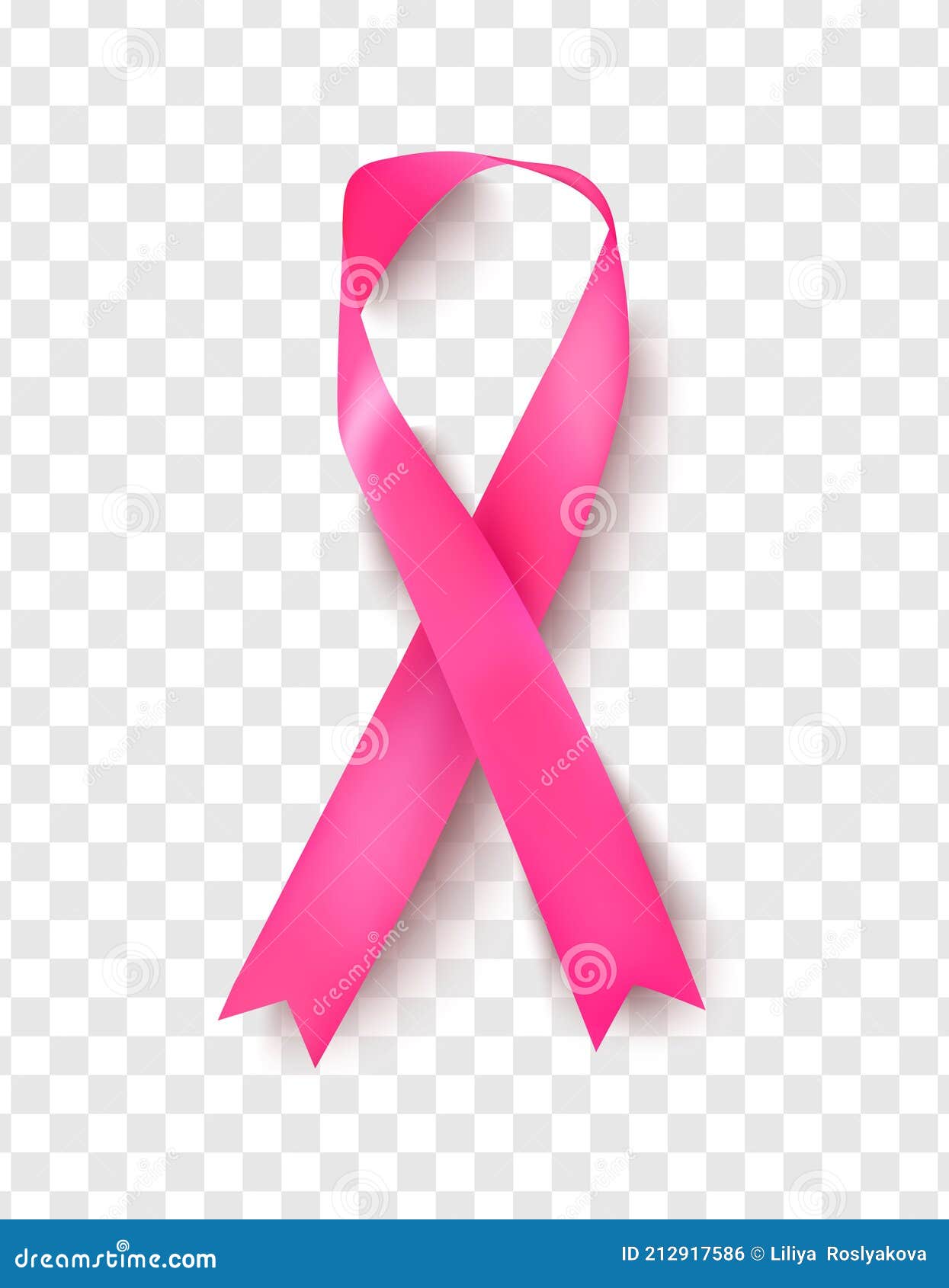 Pink Breast Cancer Awareness Ribbon on Transparent Background