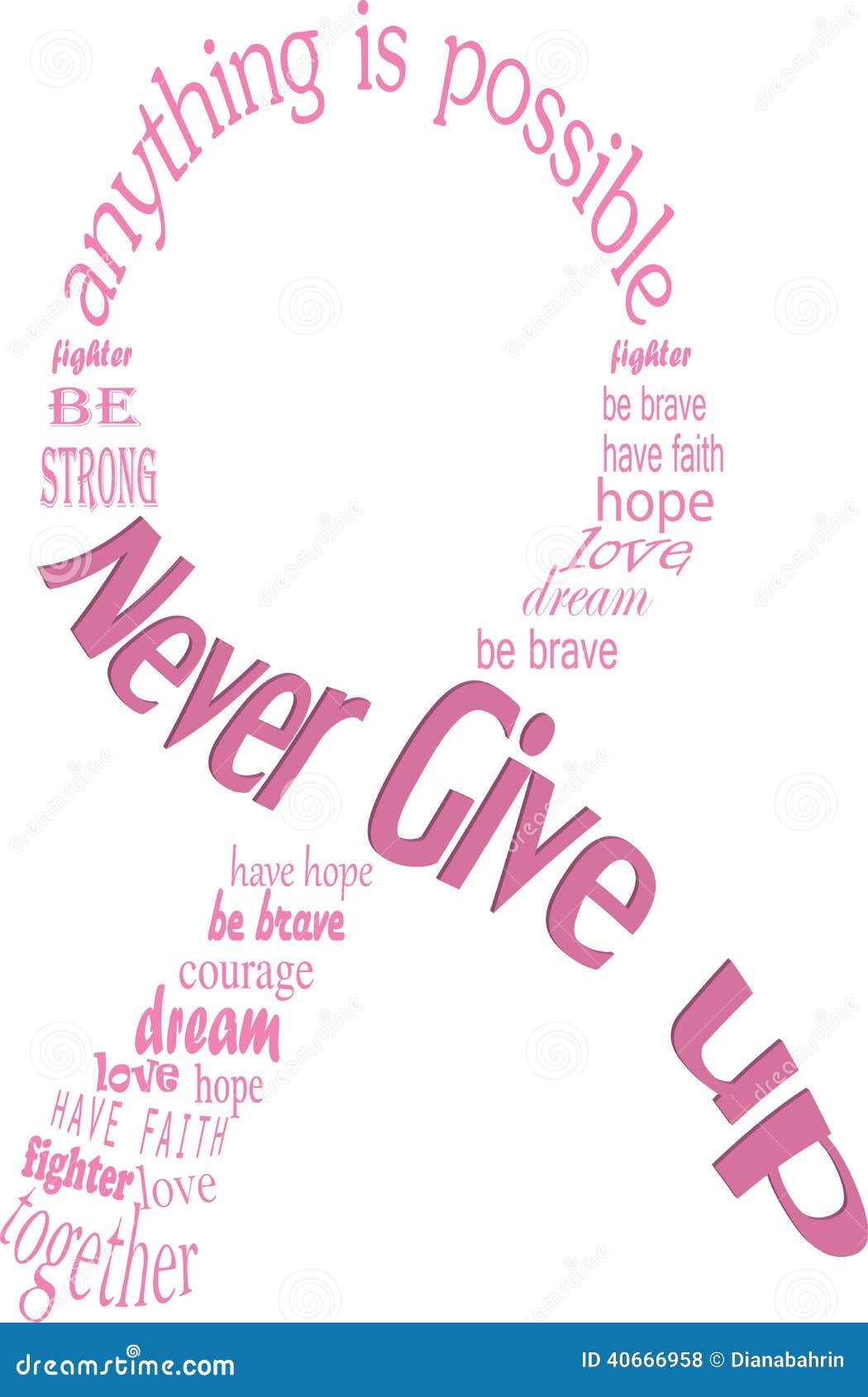 Pink breast cancer ribbon stock vector. Illustration of cause - 40666958
