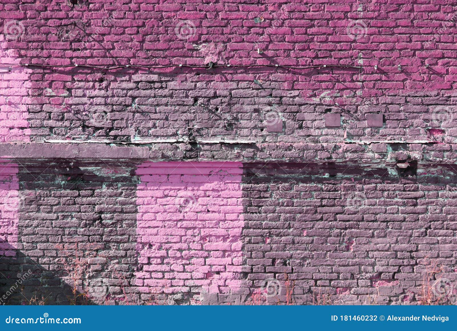 Pink bricks wall texture. stock photo. Image of bricks 181460232
