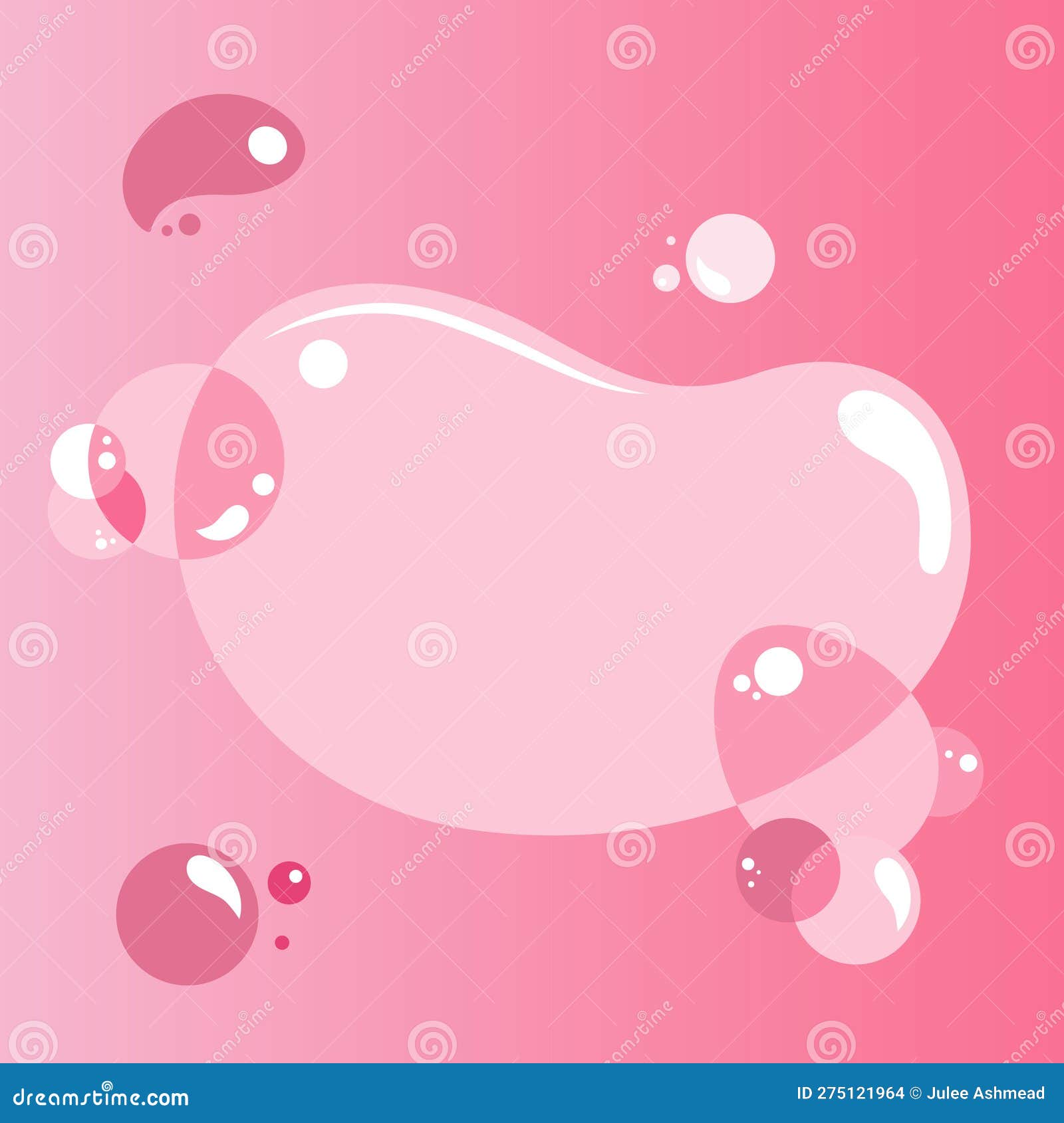 Abstract Floating Jelly Bubble Tea Background Vector Illustration
