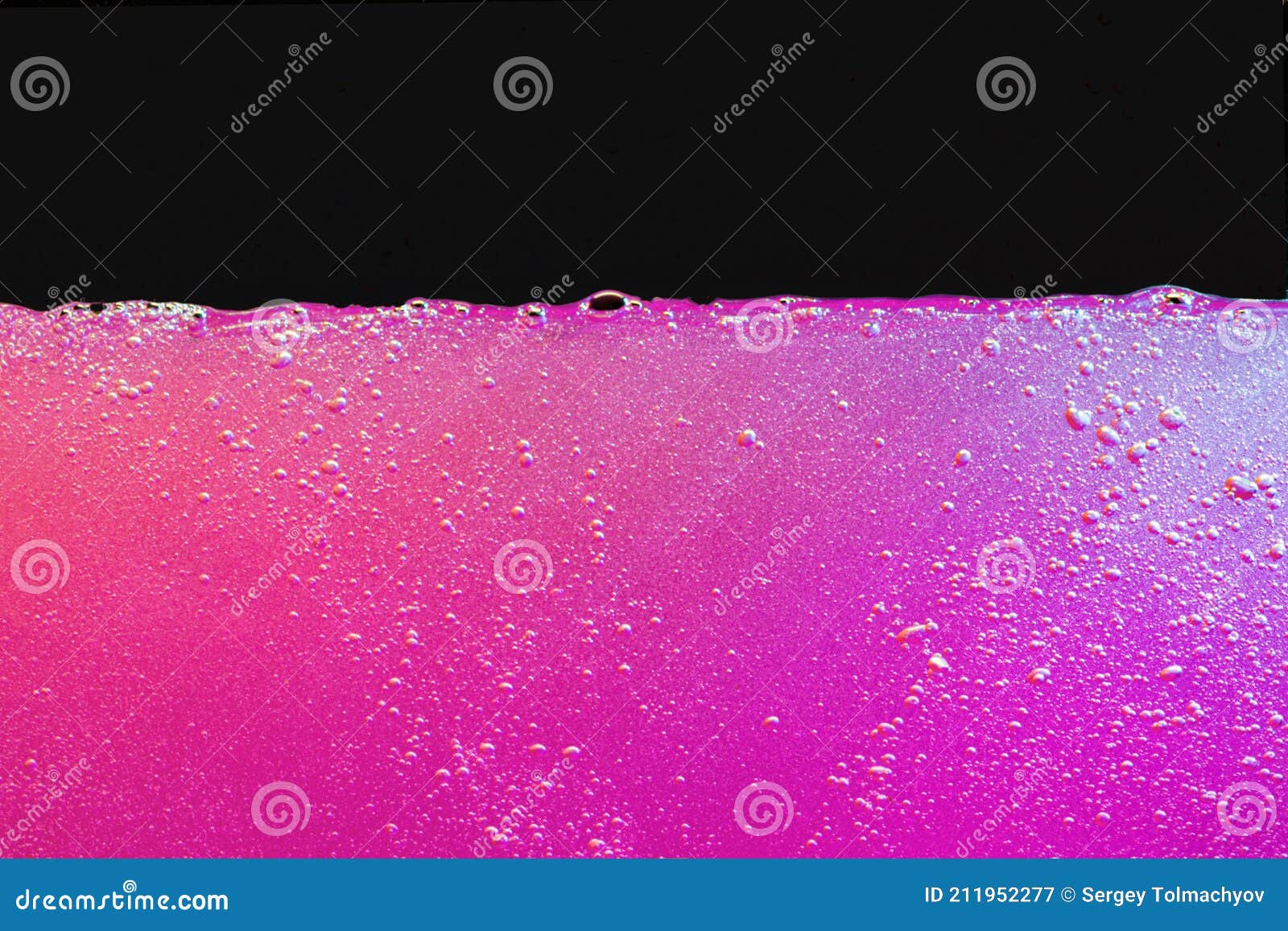 Pink Bubbly Boiling Water Against Black Background Stock Image Image