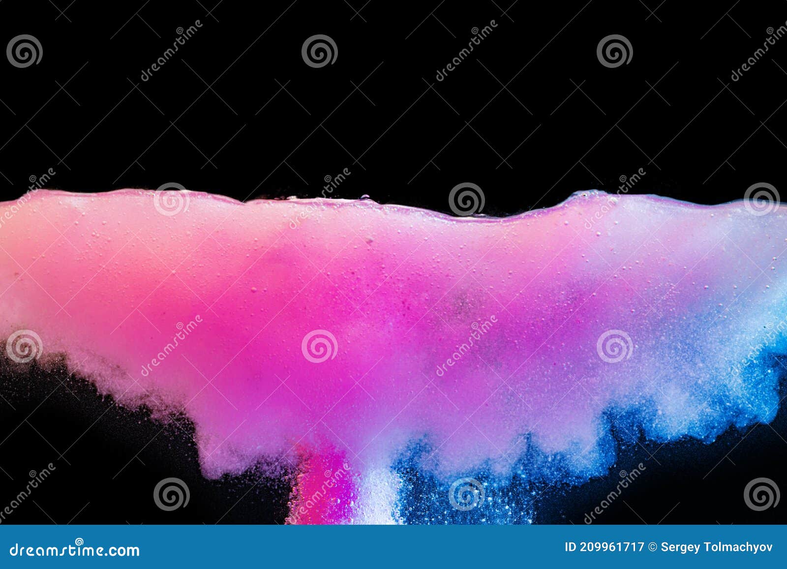 Pink Bubbly Boiling Water Against Black Background Stock Image Image