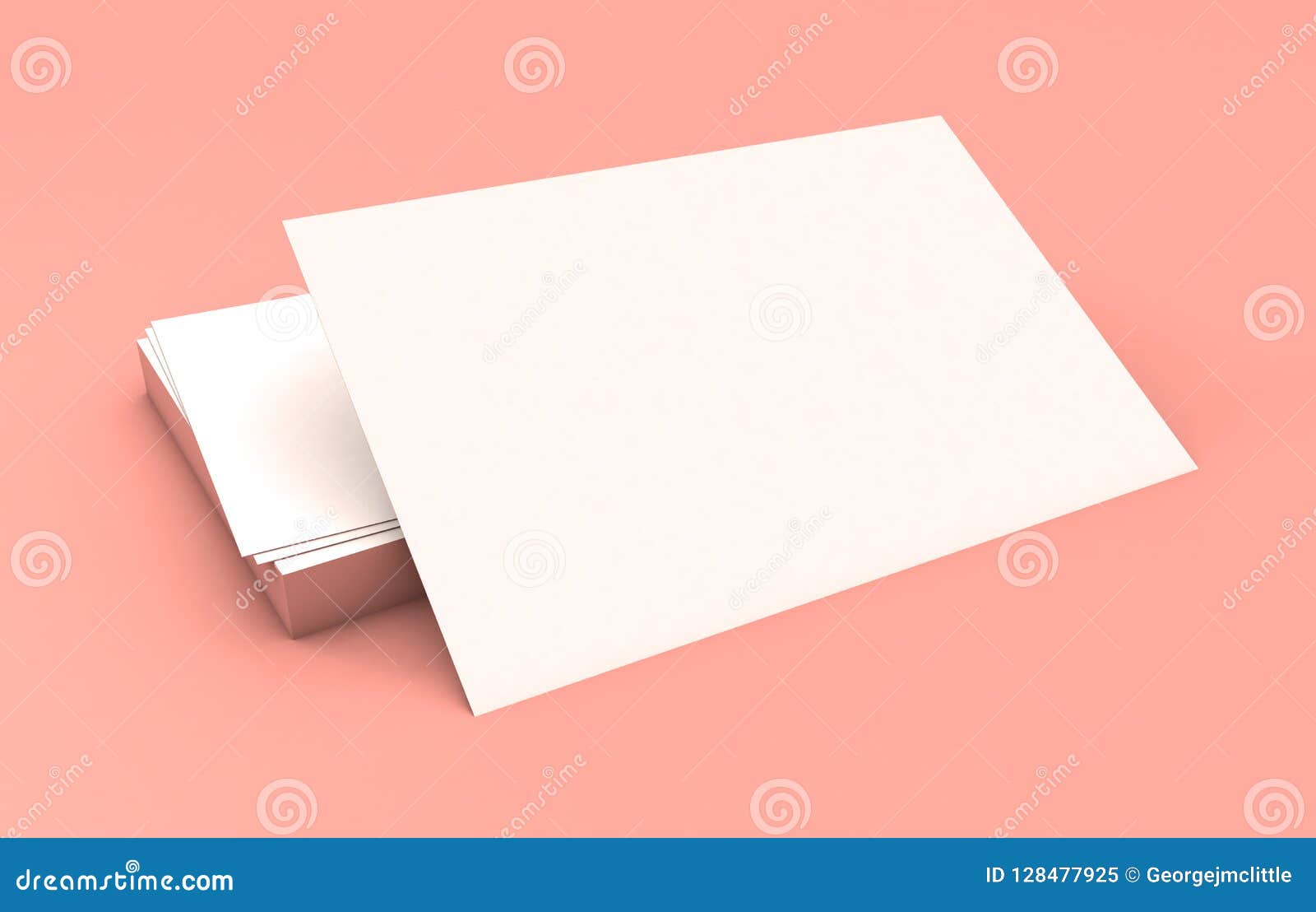 Pink business card stack stock illustration. Illustration of background