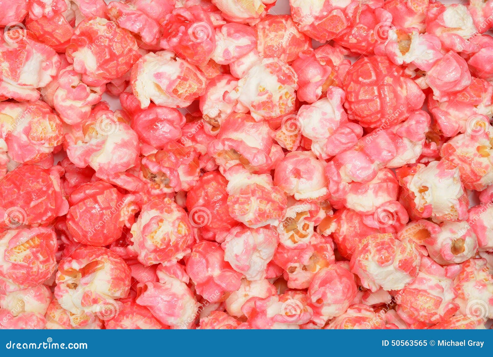 Pink candy popcorn stock image. Image of sugar, closeup 50563565