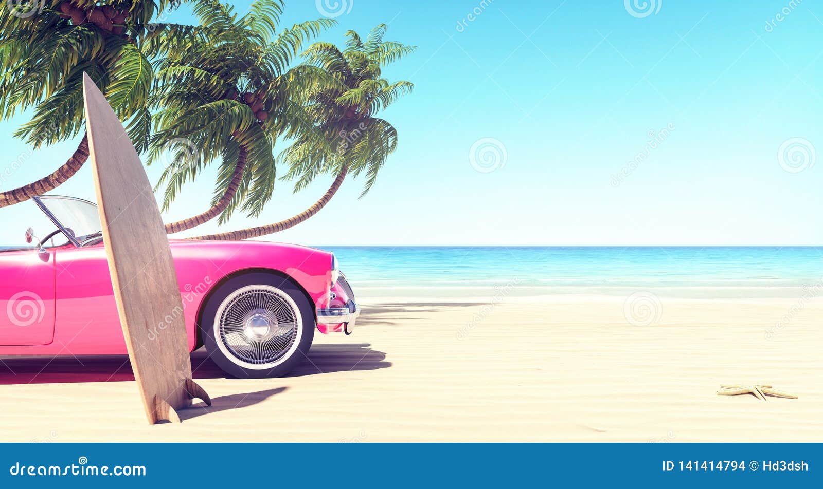 Đừng bỏ lỡ bức ảnh này! Một chiếc xe hơi màu hồng đang đỗ trên bãi biển, phía trước là những cây dừa thanh mát, cảnh tượng này rất mang tính mùa hè và đầy năng lượng. Hãy thưởng thức bức tranh này làm hình nền trong khi tắt trí nghỉ ngơi mọi thứ đang xung quanh.