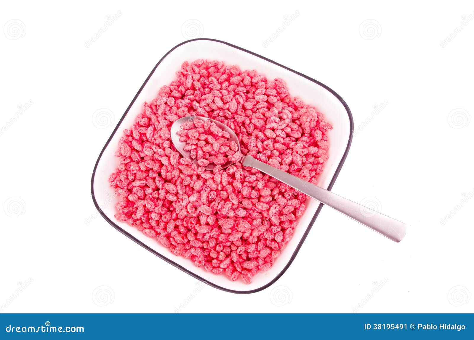 Pink Cereal Breakfast on a Bowl Stock Image Image of delicious, honey