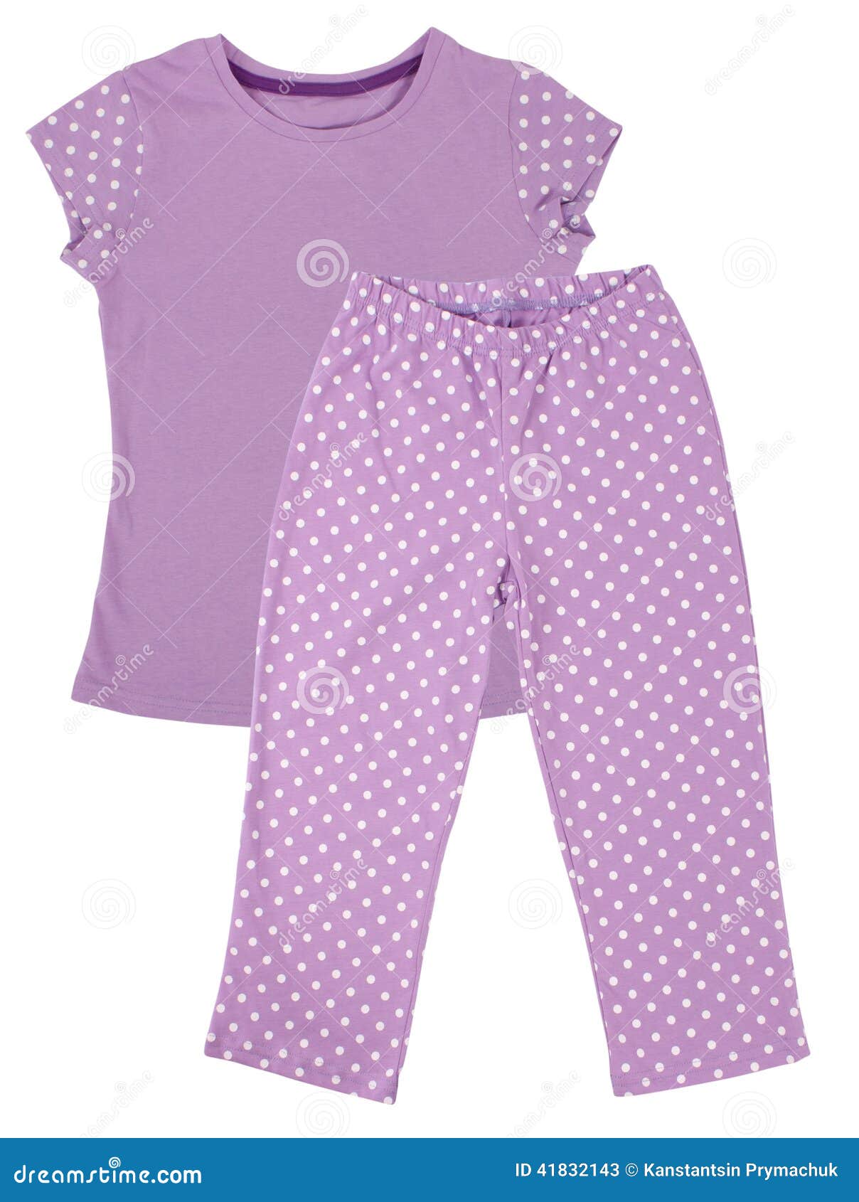 Pink Childrens Girls Pajama Set Isolated On White Stock Image - Image ...