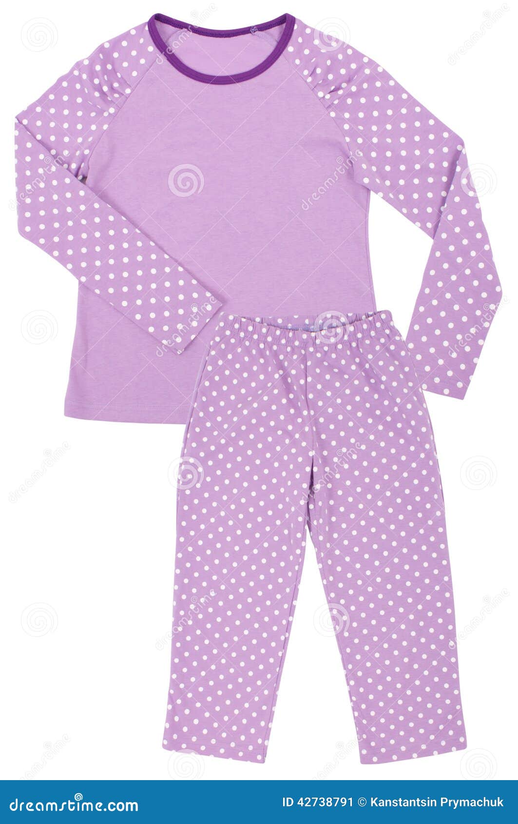 Pink Childrens Girls Pajama Set Isolated on White Stock Image - Image ...