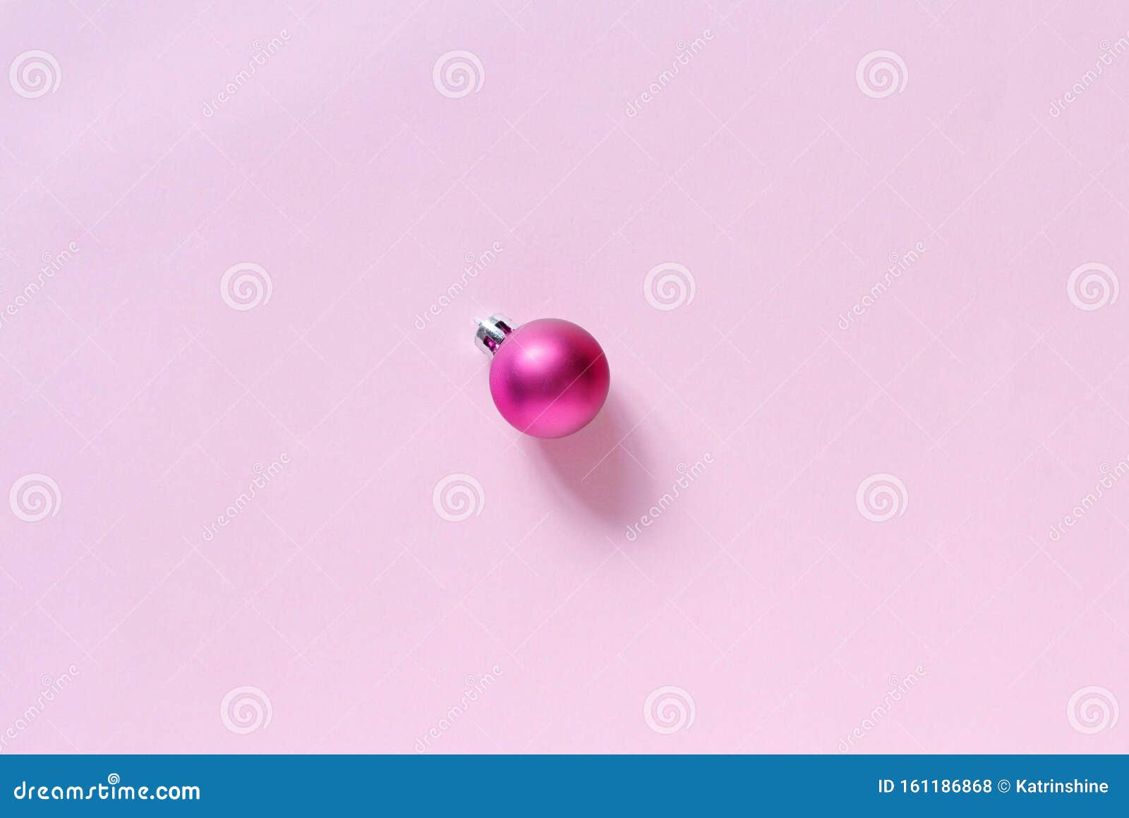 Pink Christmas Bauble on a Light Pink Background Stock Photo Image of