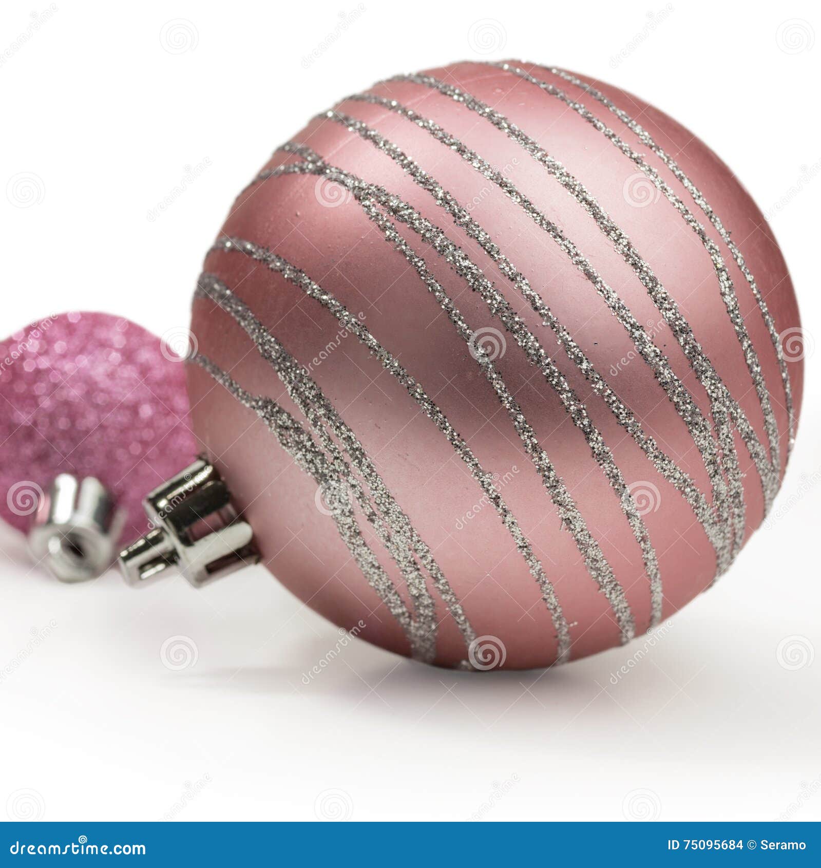 Pink christmas baubles stock photo. Image of traditional 75095684