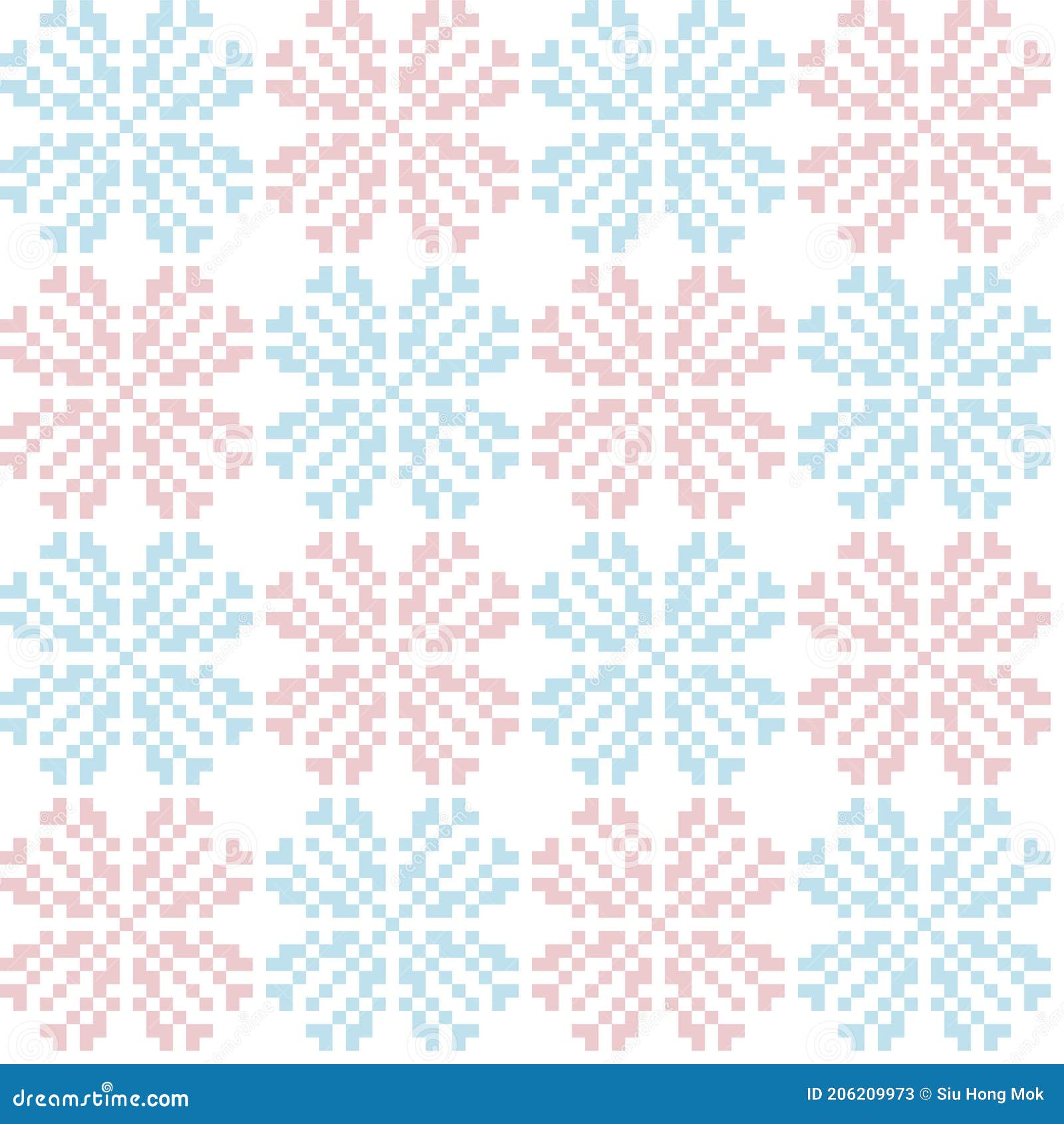 Pink Christmas Snowflakes Fair Isle Seamless Pattern Background Stock ...