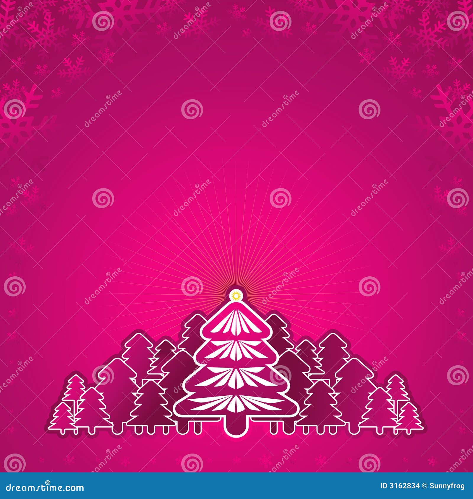 Pink Christmas Tree, Vector Stock Vector - Illustration of colours