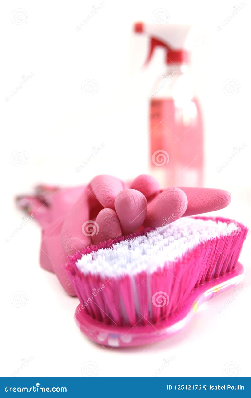 Pink cleaning kit stock photo. Image of rubber, chlorine - 12512176