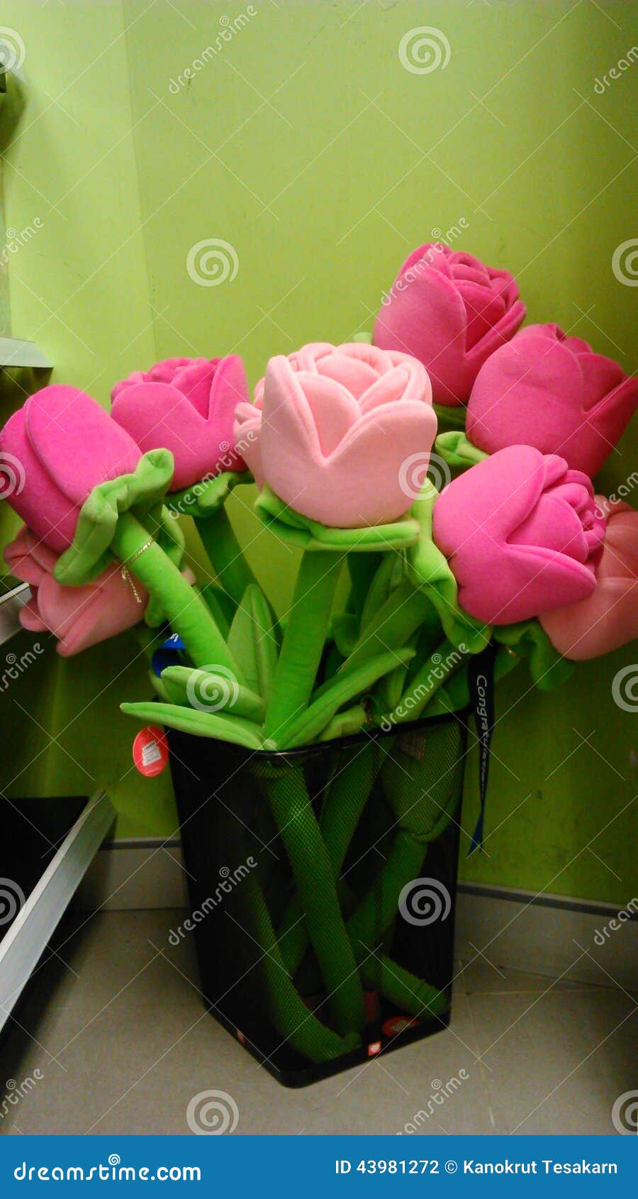 Pink Clothes Roses Bouquet Stock Photo 43981272