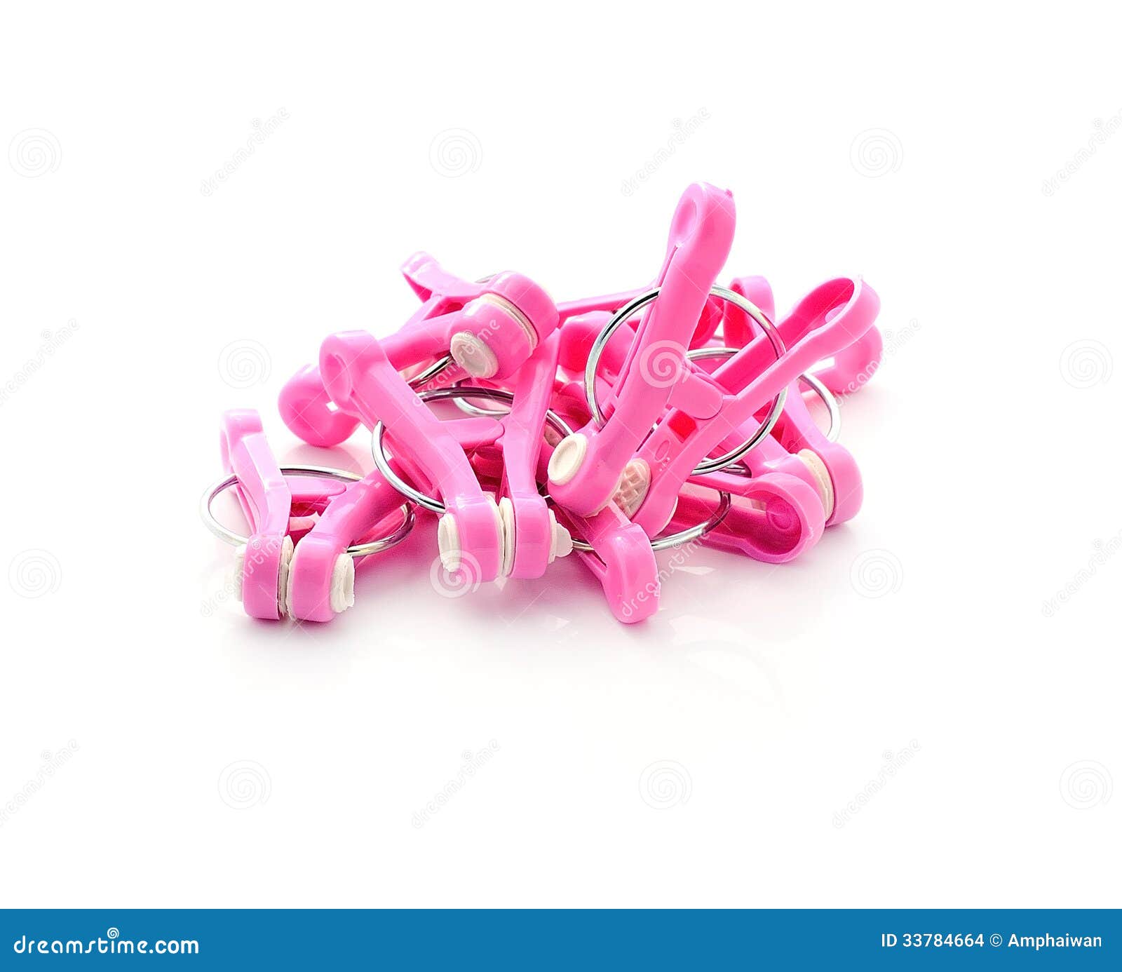 Pink clothespin stock photo. Image of four, isolated 33784664