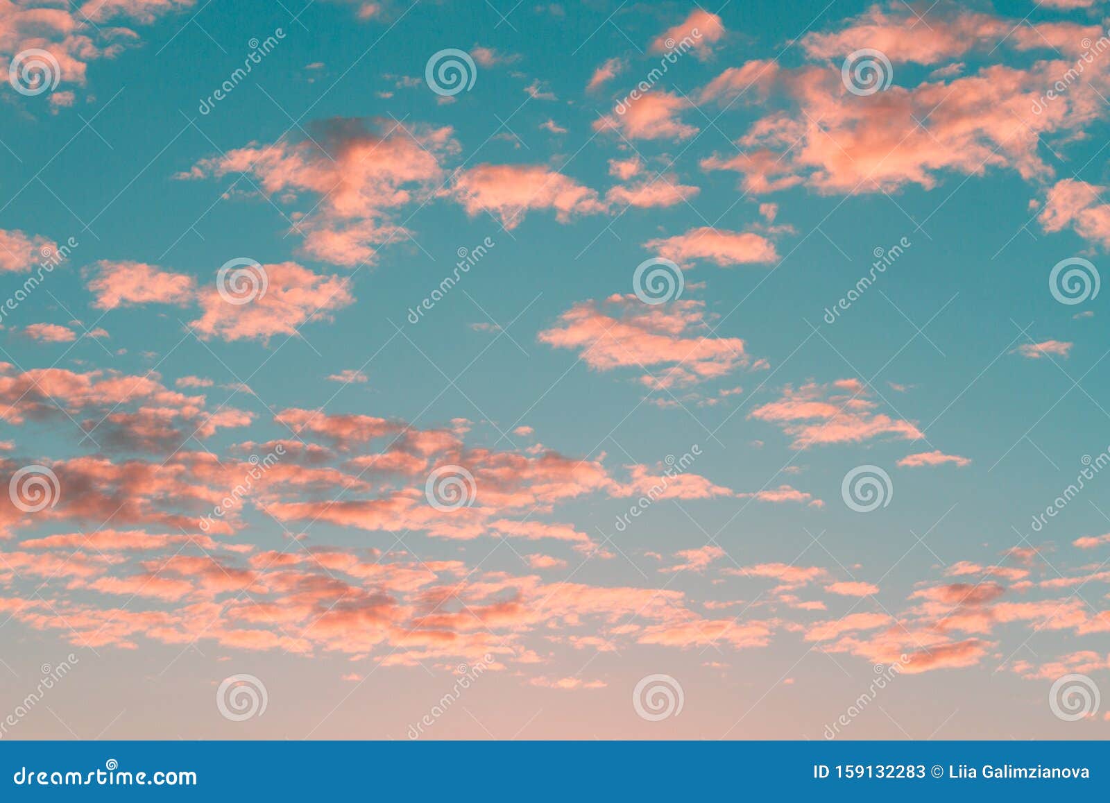 Pink clouds and blue sky stock image. Image of cloud 159132283