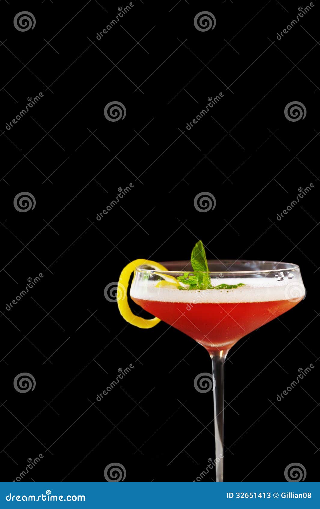 Pink Cocktail on Black Background Stock Image Image of cosmopolitan
