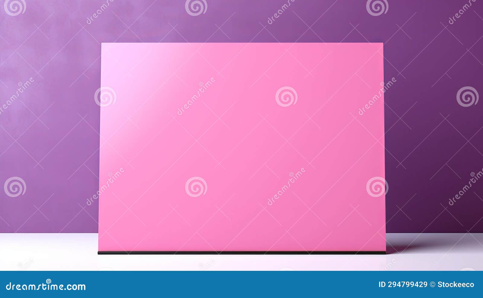 indigo acrylic sign mockup on pink paper art background