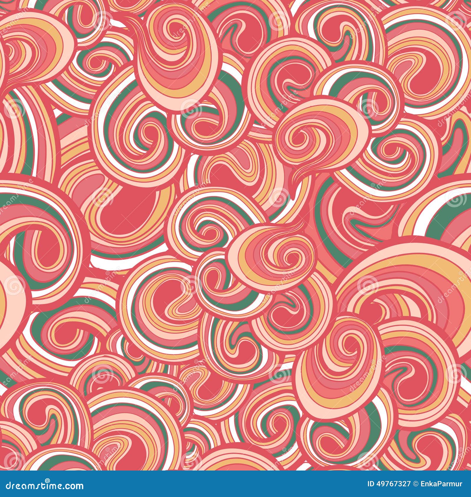 Pink Color Seamless Curly Background Stock Vector - Illustration of ...