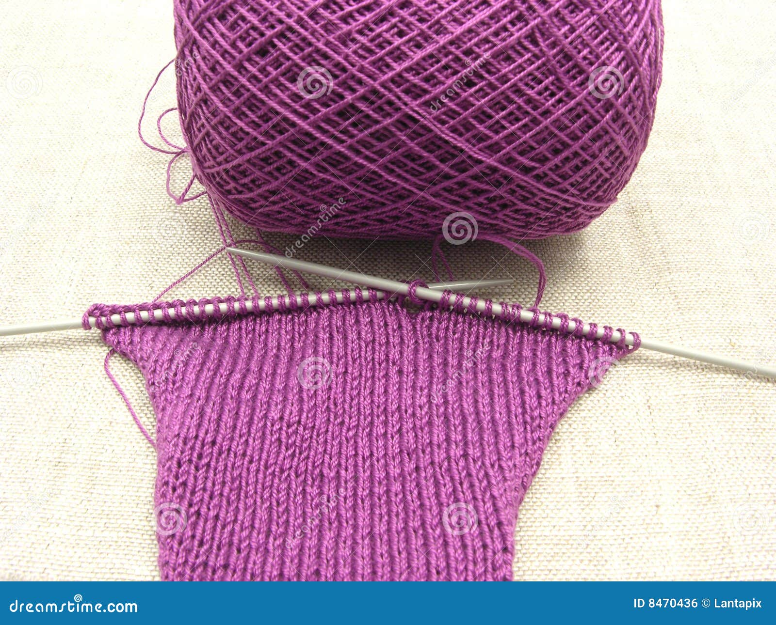 Pink colored knitting stock photo. Image of ball, wool - 8470436