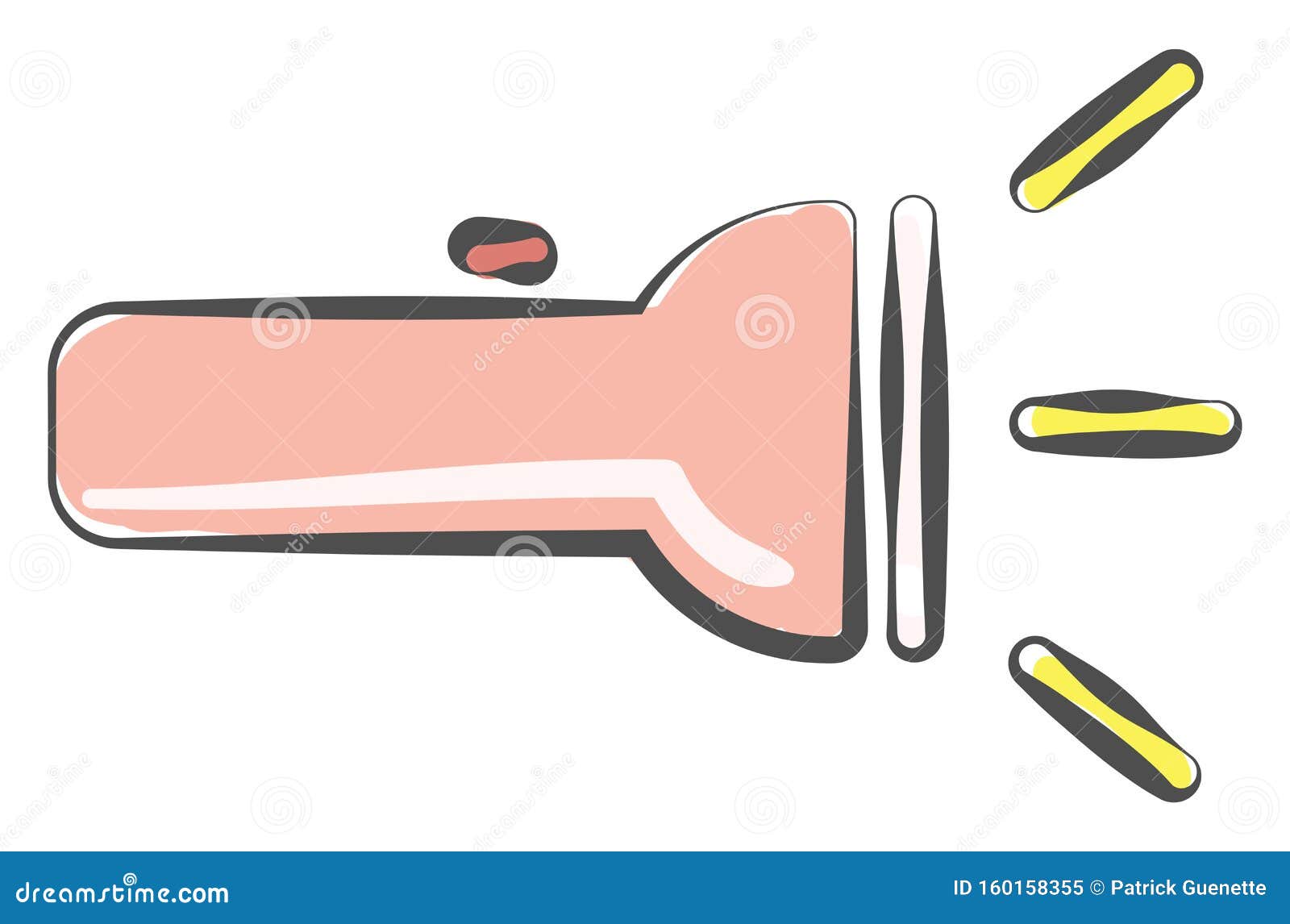 A Pink-colored Torch Light Vector or Color Illustration Stock Vector
