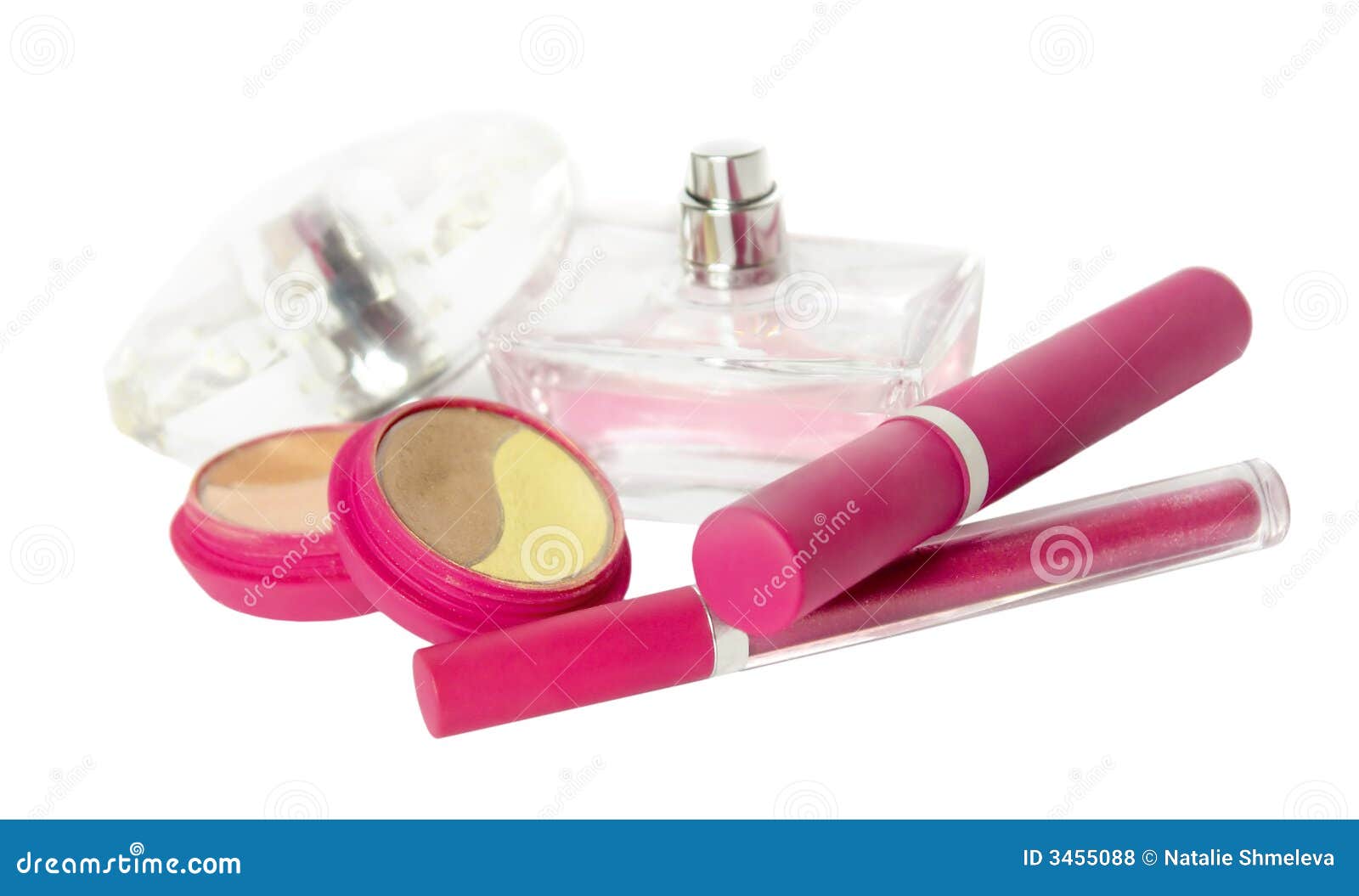 Pink cosmetics kit stock photo. Image of beautiful, gloss 3455088