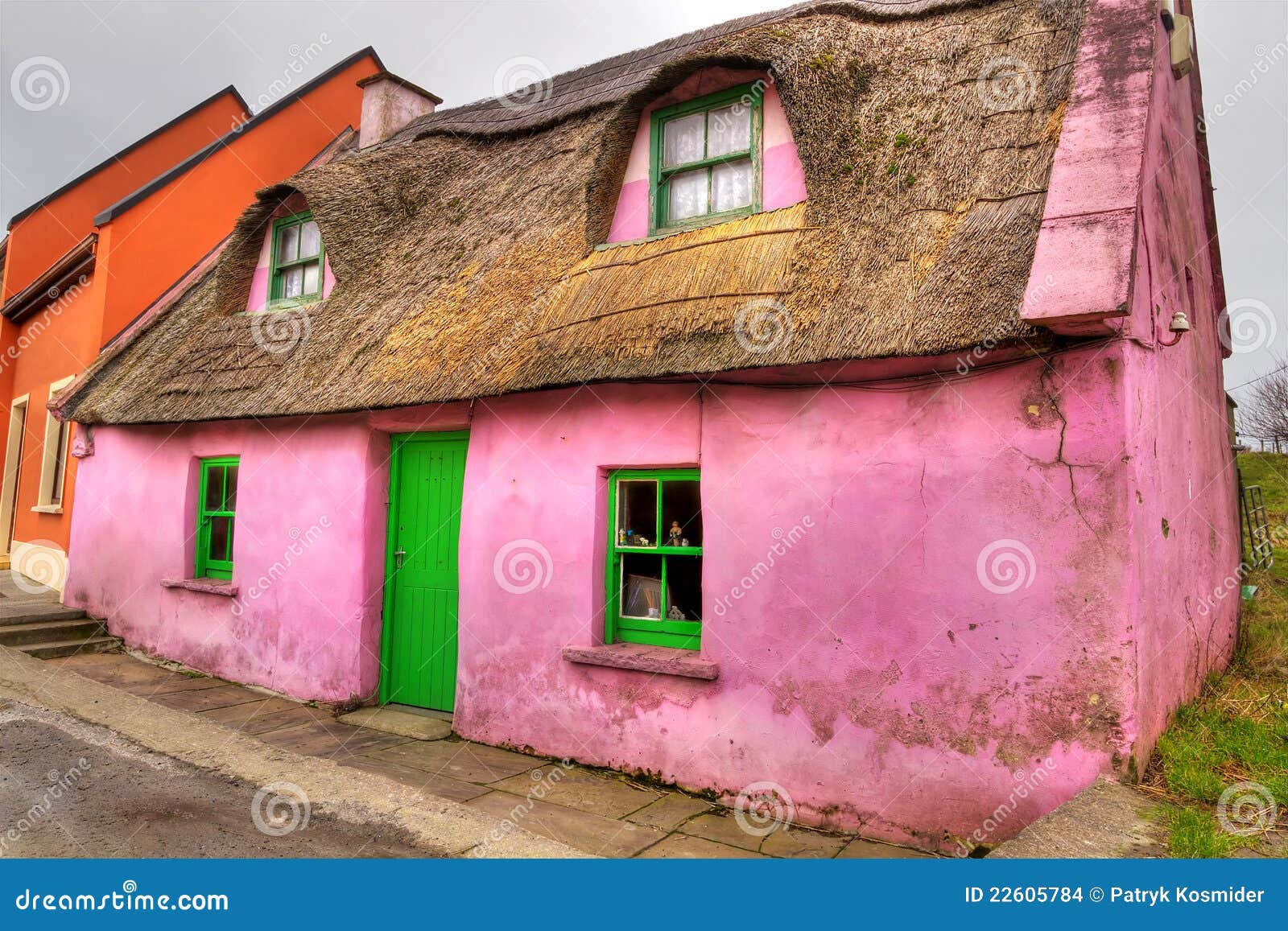 Pink Cottage House in Doolin Stock Photo Image of authentic, rural