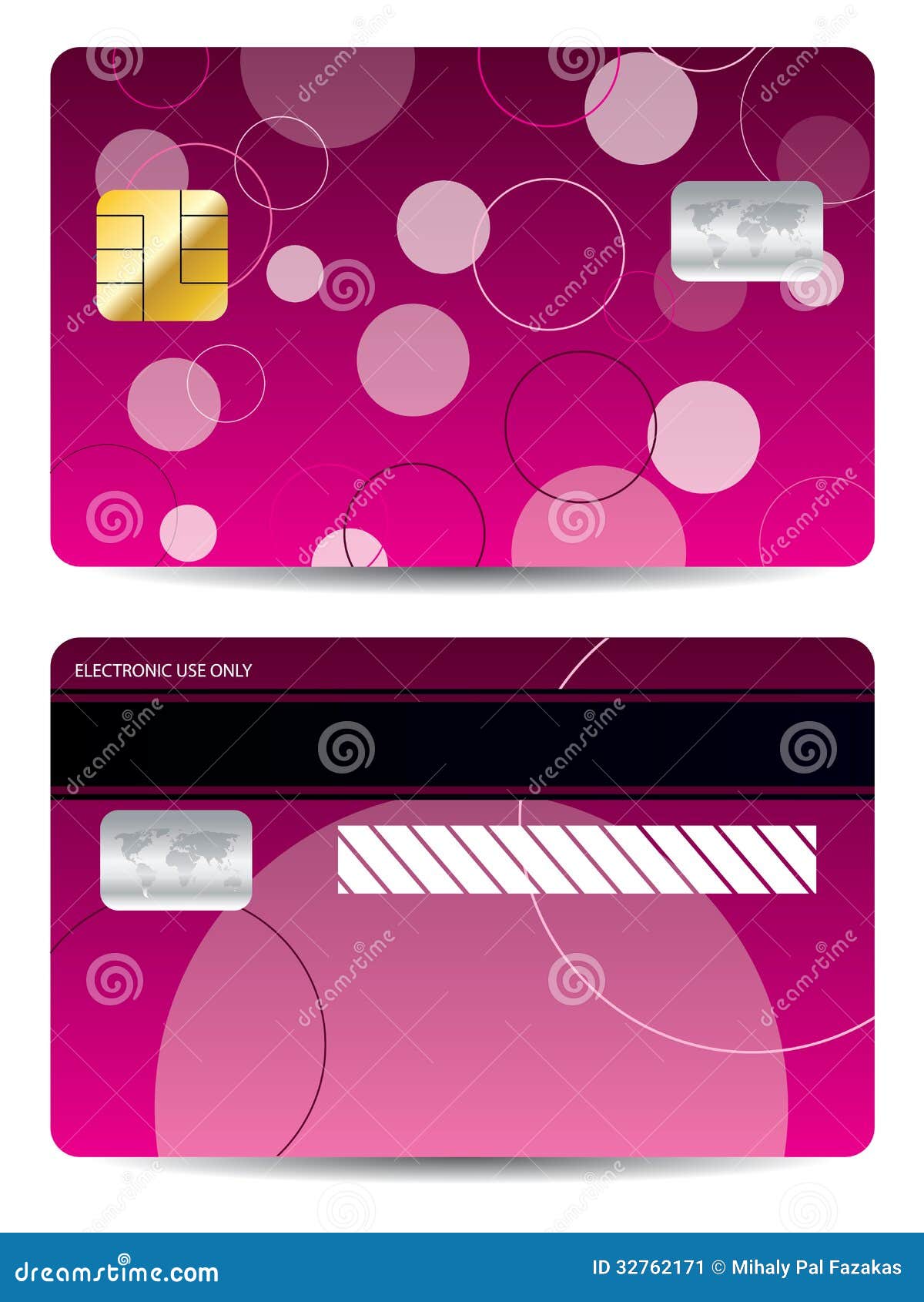 Pink credit card stock vector. Illustration of debt, bank - 32762171
