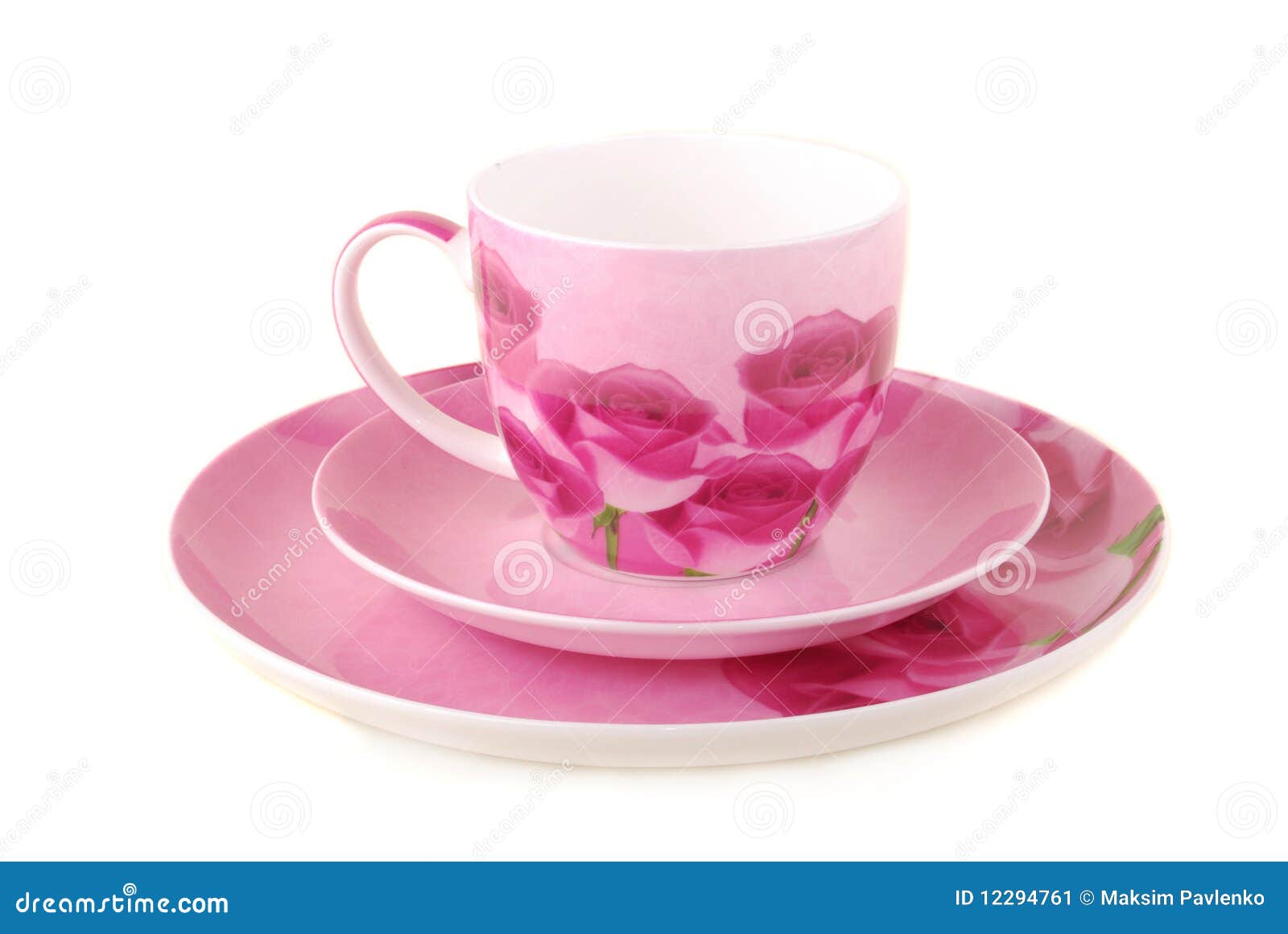 Pink cup and saucer stock image. Image of coffee, glass 12294761