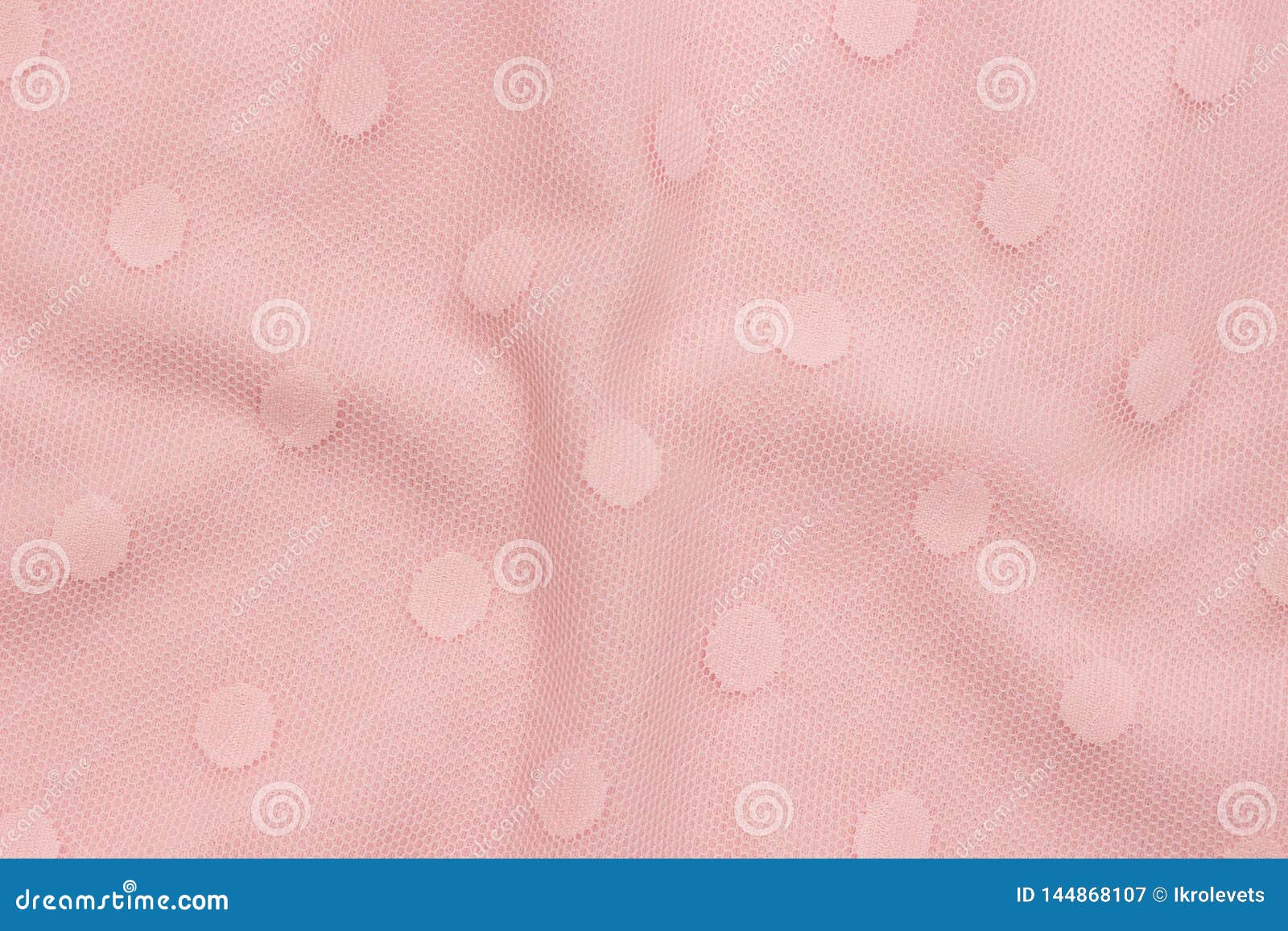 Pink Decorative Fabric Mesh with Patterns of Circles As Background or