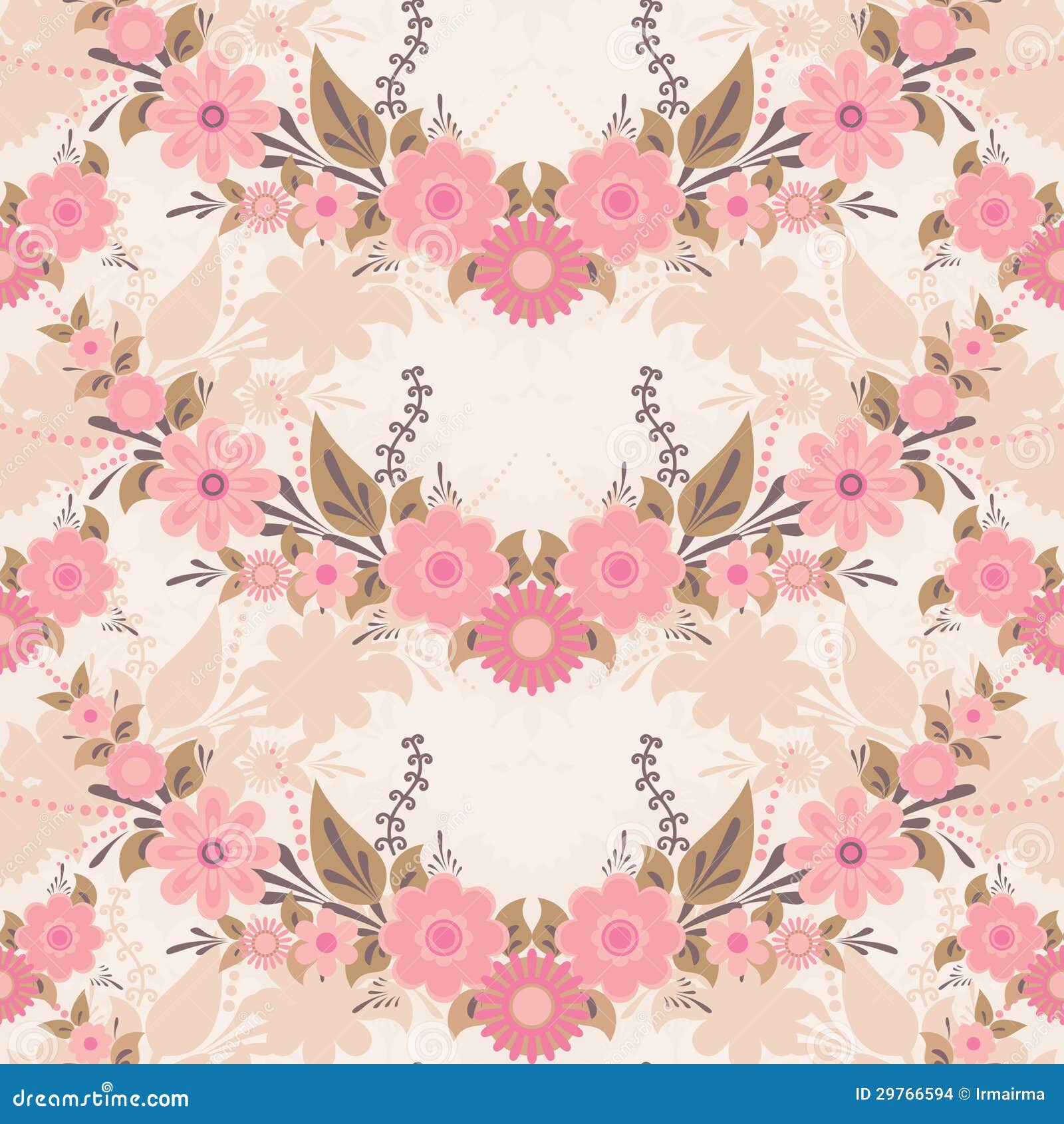 Pink flower pattern stock vector. Illustration of backdrop 