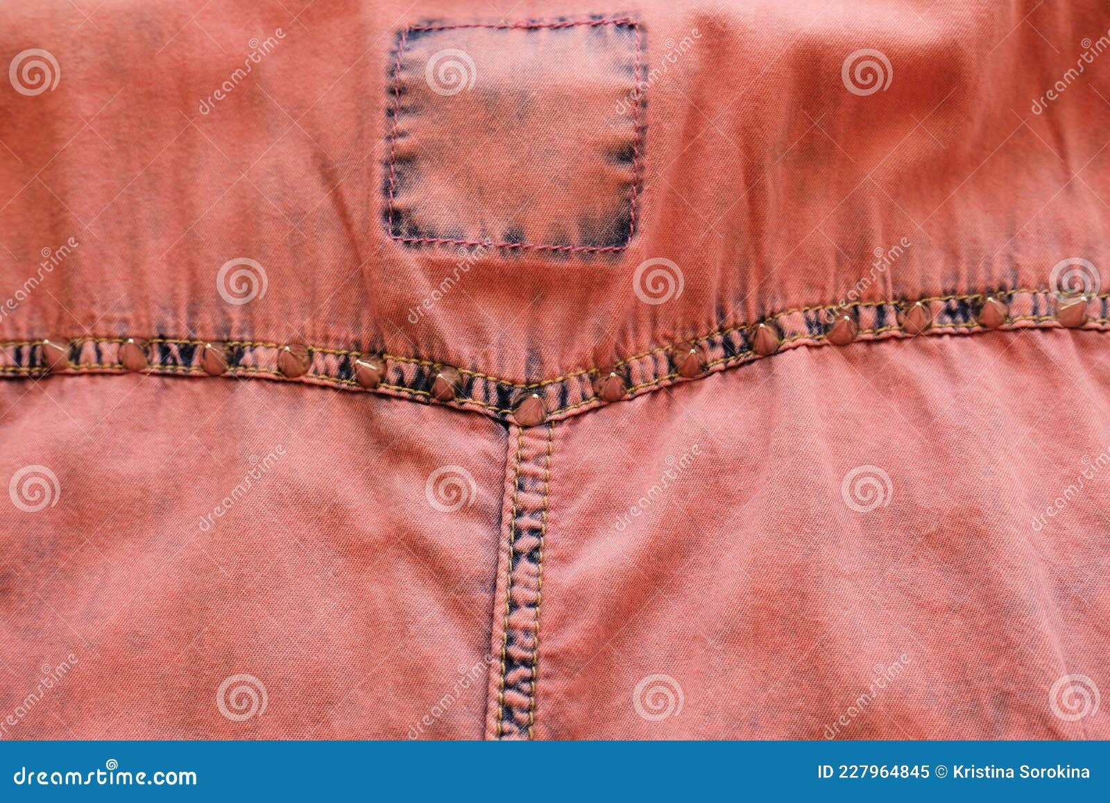 Pink Denim Fabric Close Up. Background, Texture. Fashion Detail