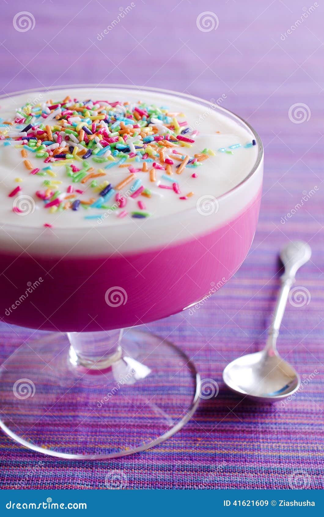 Pink dessert stock image. Image of cherry, dessert, glass 41621609