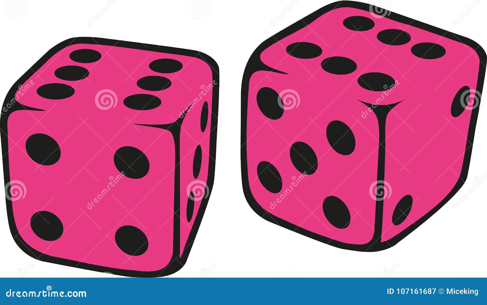 Pink dice vector stock vector. Illustration of play 107161687