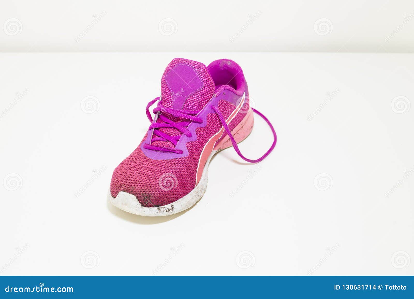 Dirty pink sneaker stock photo. Image of fashion, accessory - 130631714