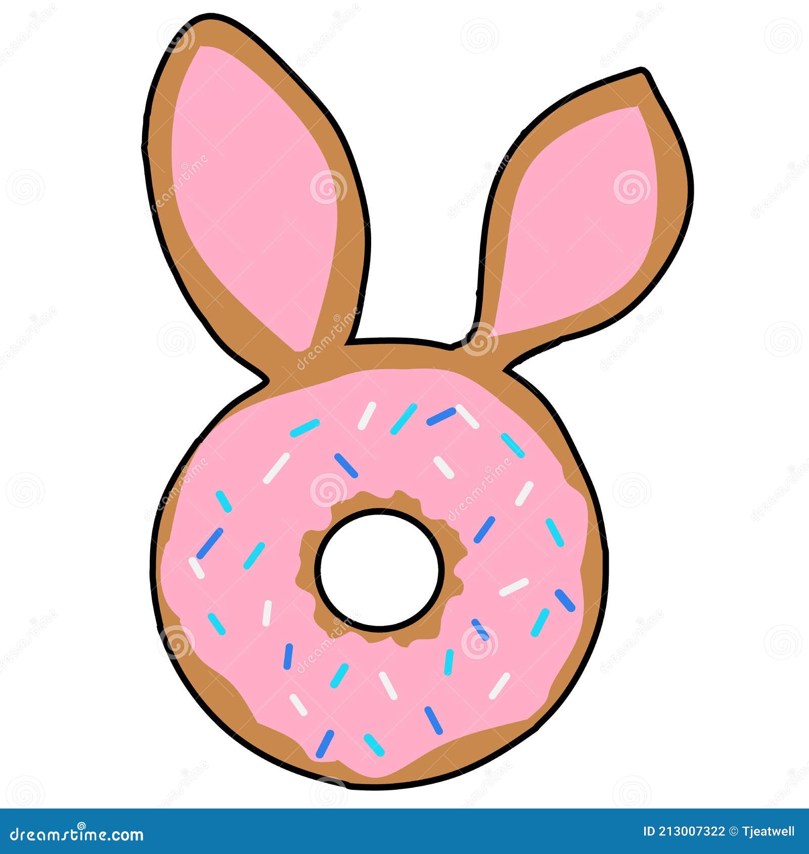 Pink Donut Bunny stock photo. Illustration of donuts 213007322