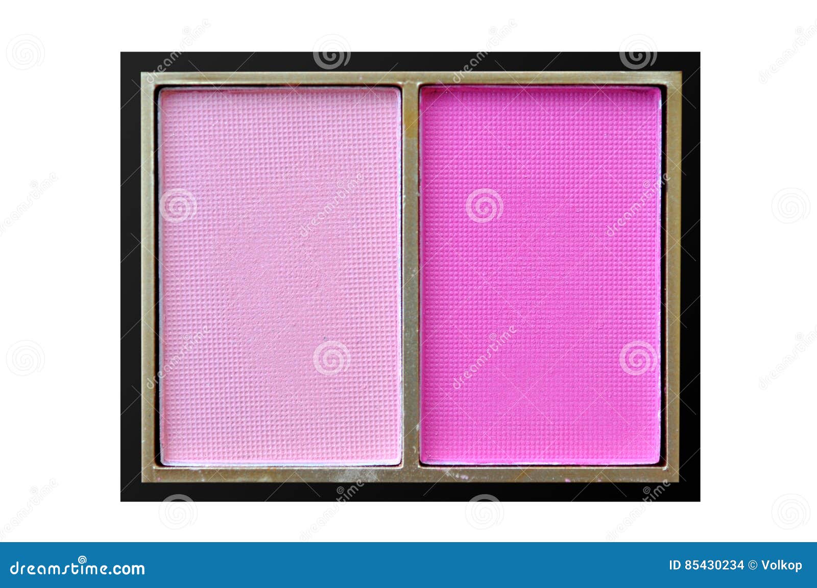 Pink Double Blush Box Isolated on White Stock Photo Image of black