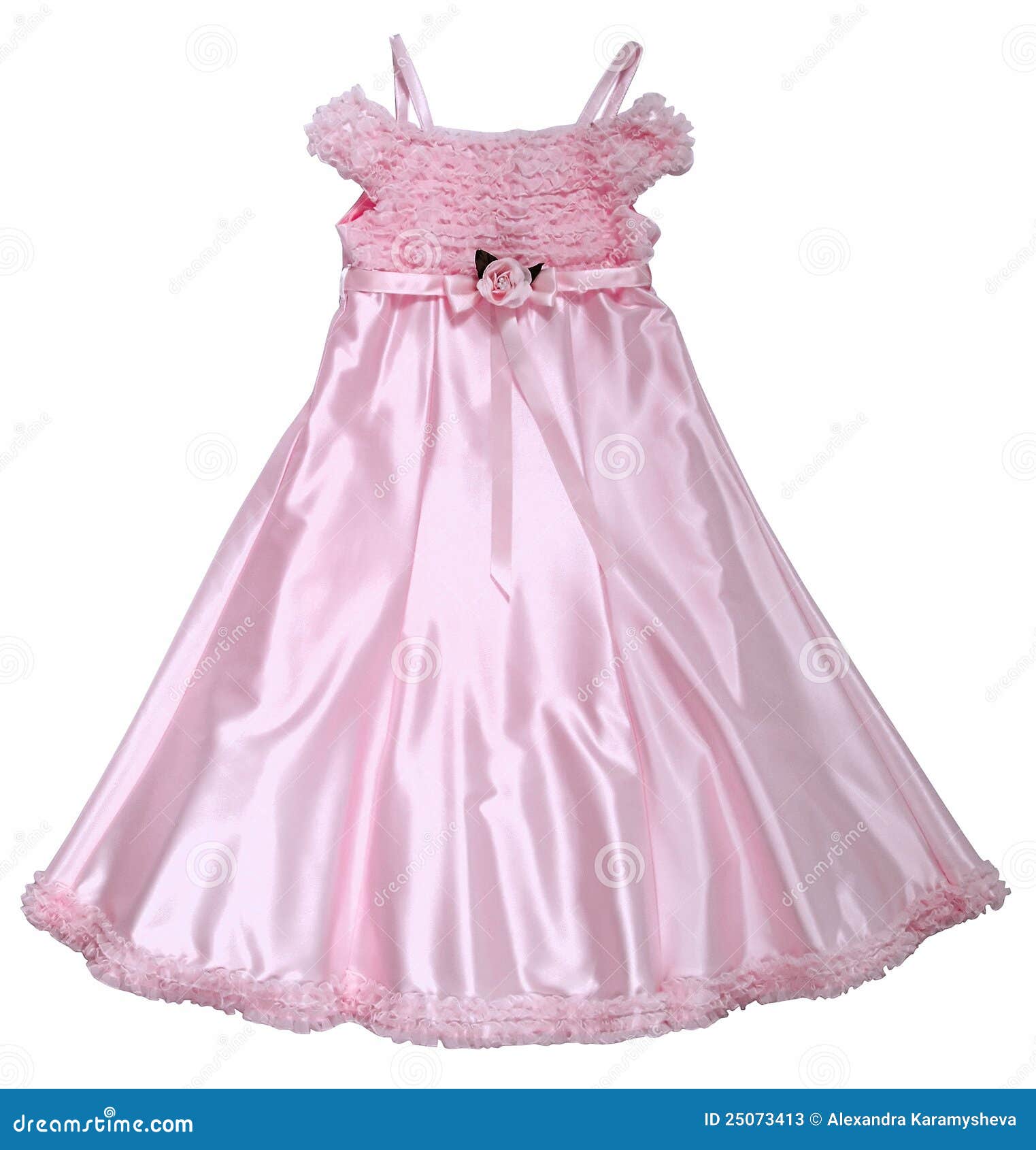Pink dress with rose stock image. Image of handmade, little - 25073413