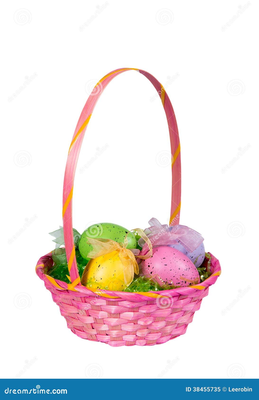 Pink Easter egg basket stock image. Image of gift, isolated 38455735
