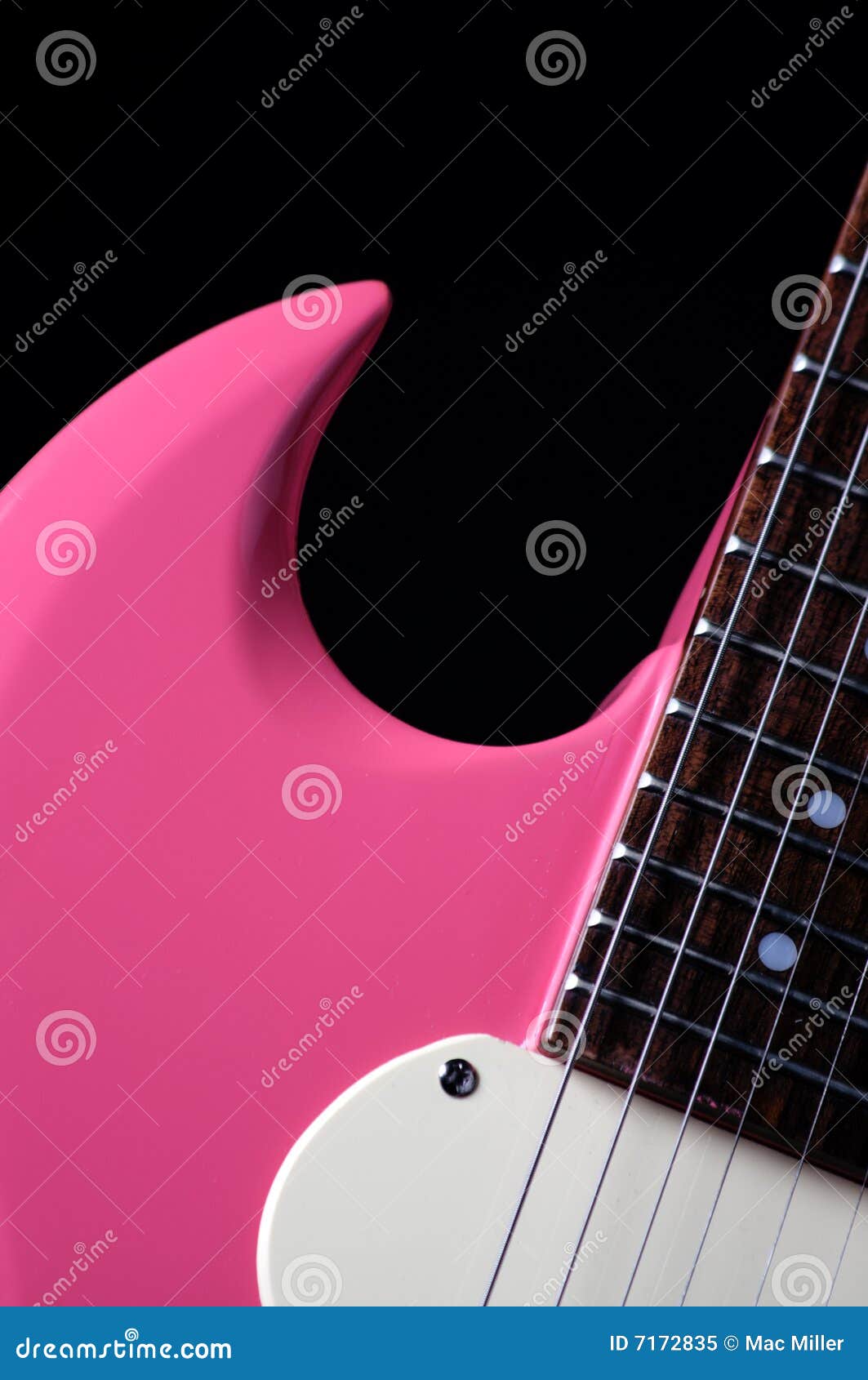 Pink Electric Guitar on Black Stock Image Image of music, vertical