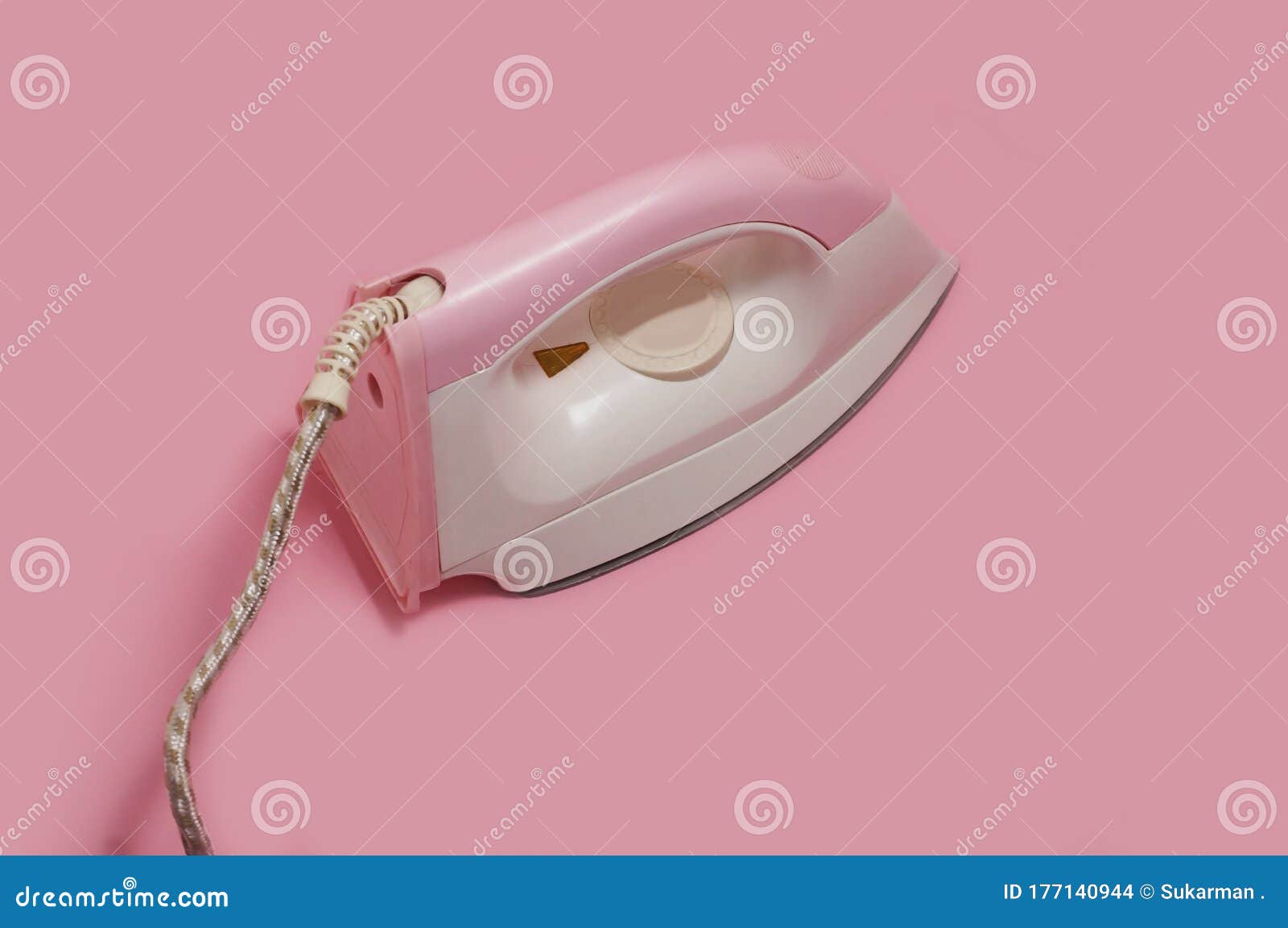Pink Electric Iron on Pink Background Stock Photo - Image of cable, heat:  177140944