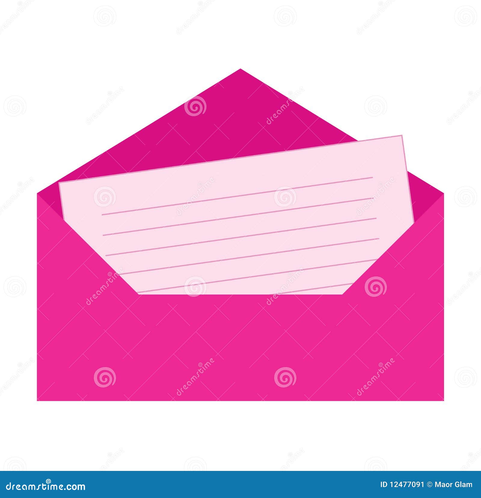 Pink envelope stock vector. Illustration of contacting 12477091