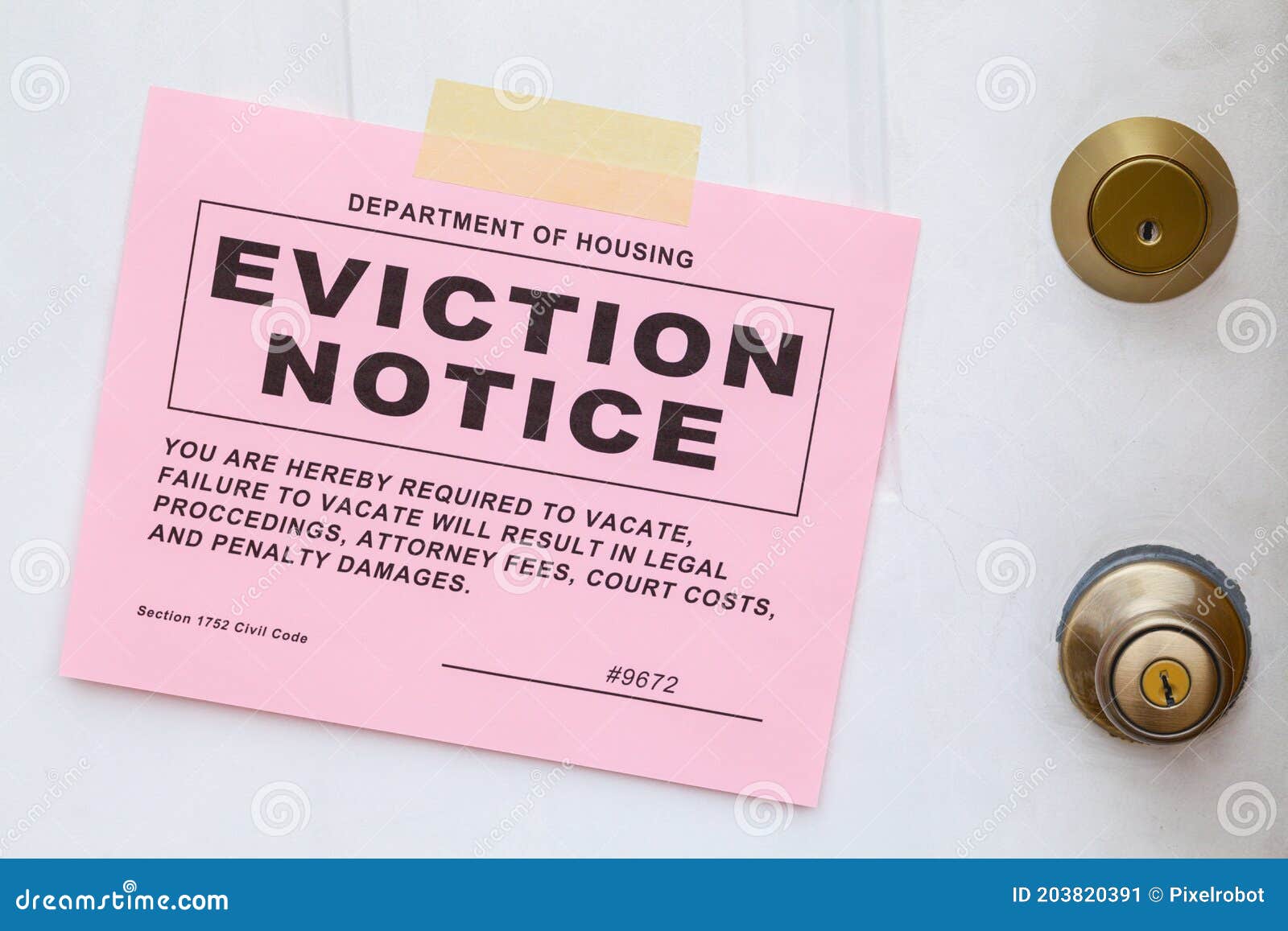 eviction notice on door