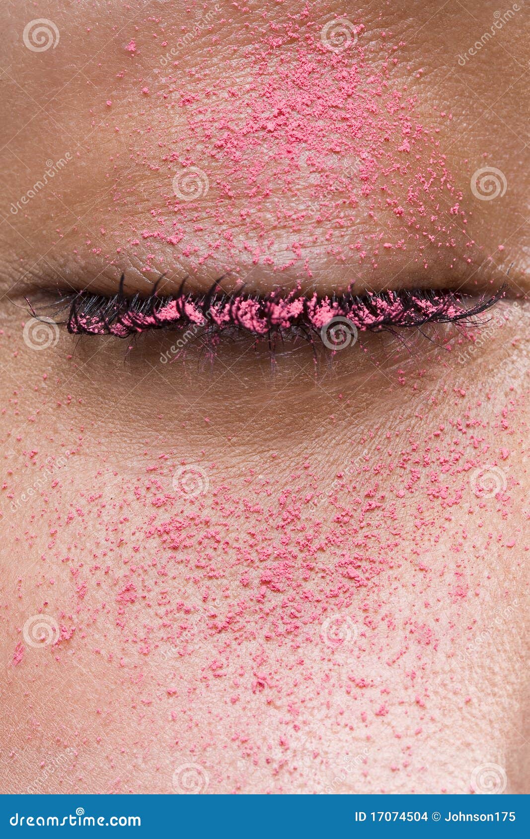 Pink Eyeshadow In Open Jar On Dark Background RoyaltyFree Stock Image