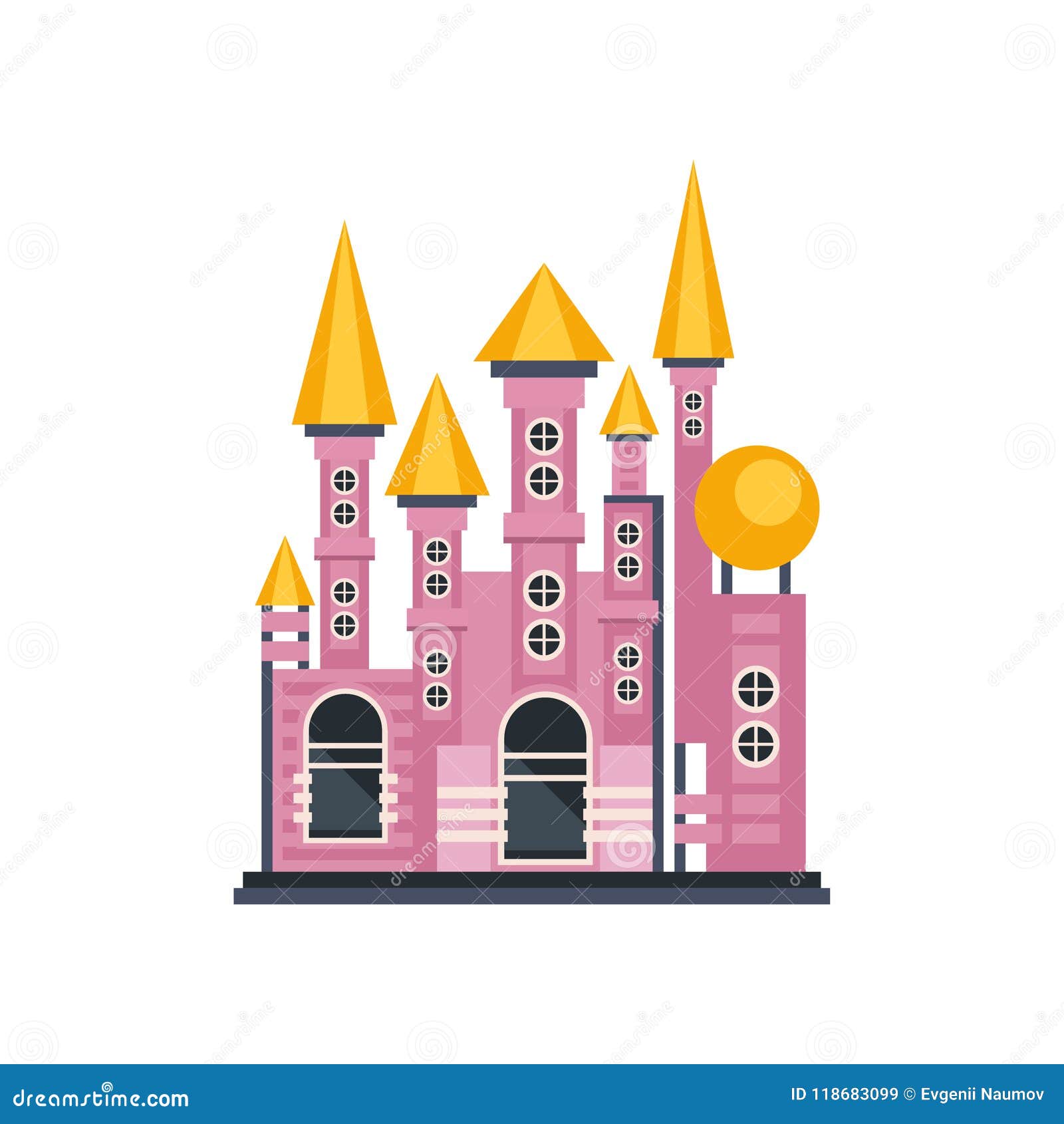 Download Pink Fairytale Princess Castle Vector Illustration On A ...