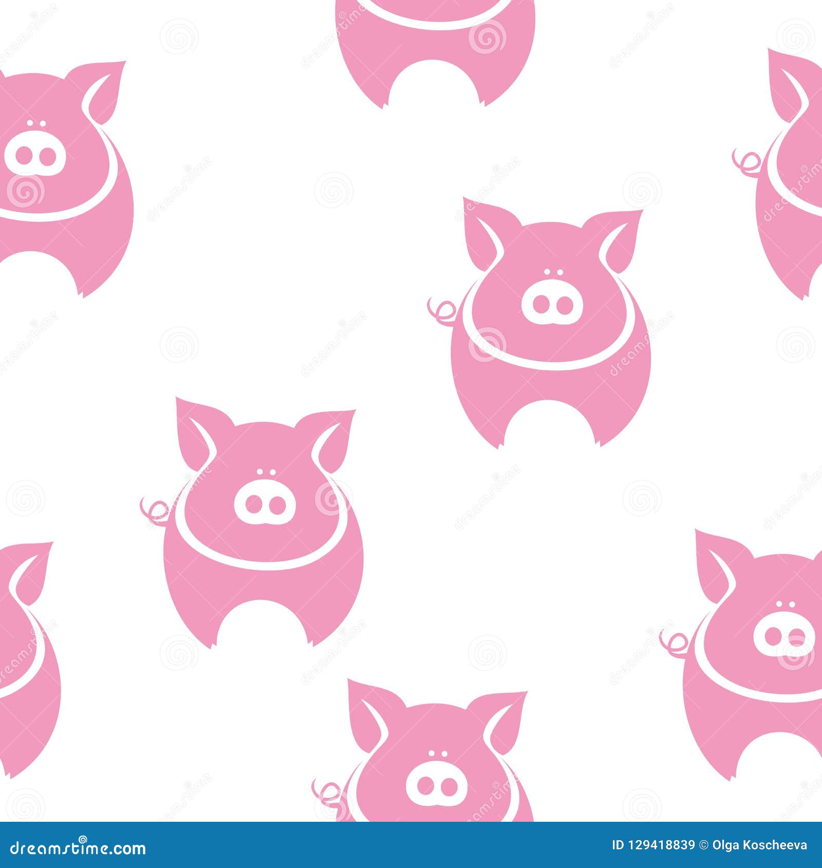 Download Pink Fat Pig Silhouette Pattern Stock Vector ...