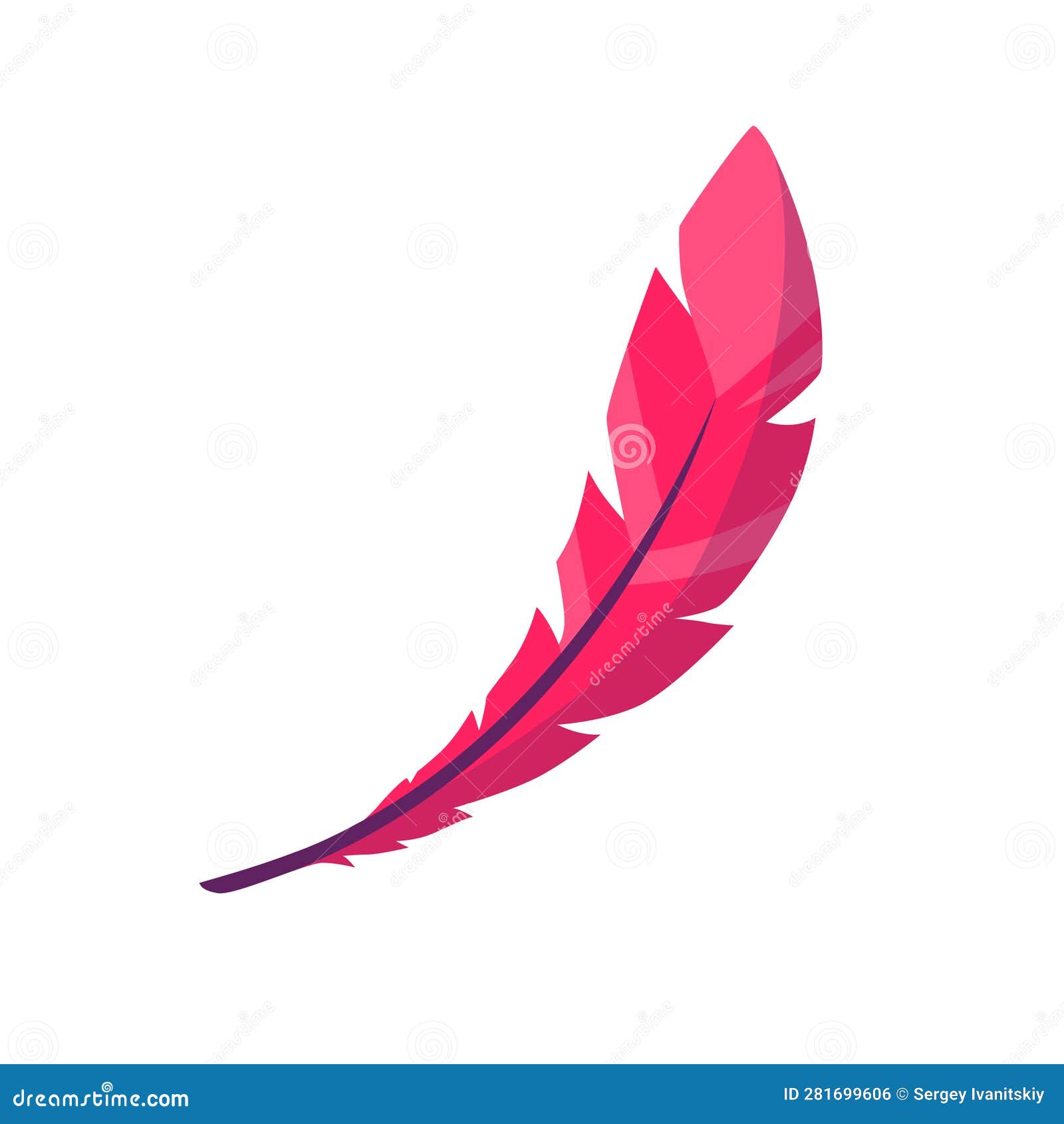 Pink feather illustration stock illustration. Illustration of abstract