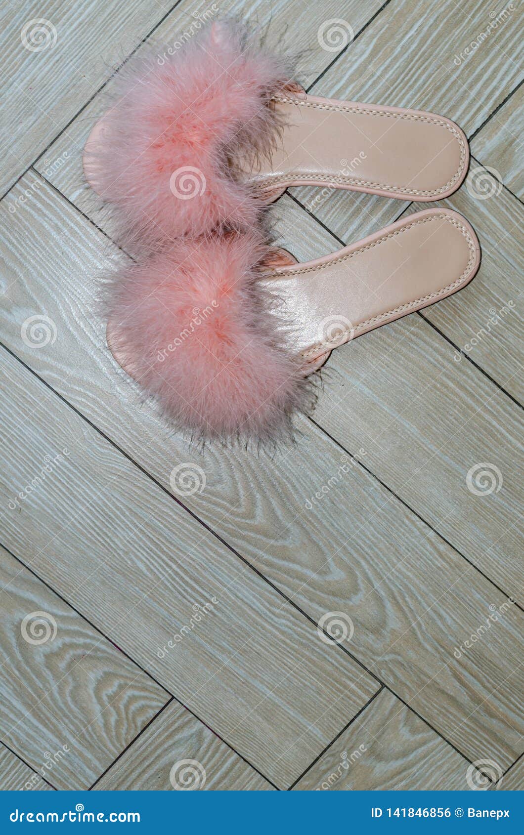 pink feather slippers