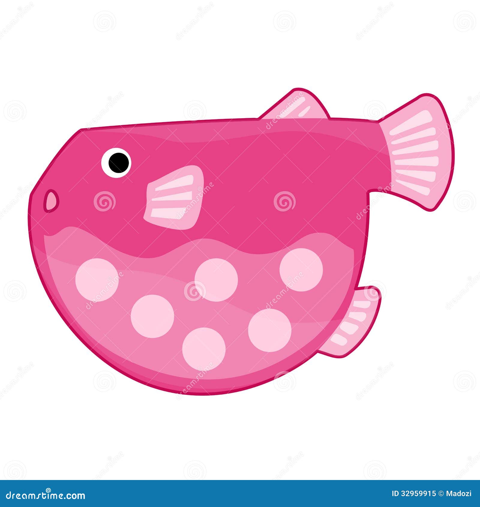 Pink Fish Cute Cartoon Isolated Illustration Stock Vector - Illustration of  happy, swim: 32959915